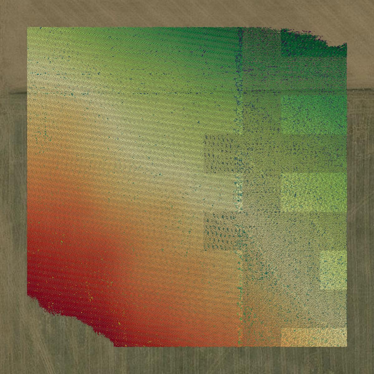This image shows a LiDAR point cloud in Dawes County created using GIS data in Equator.