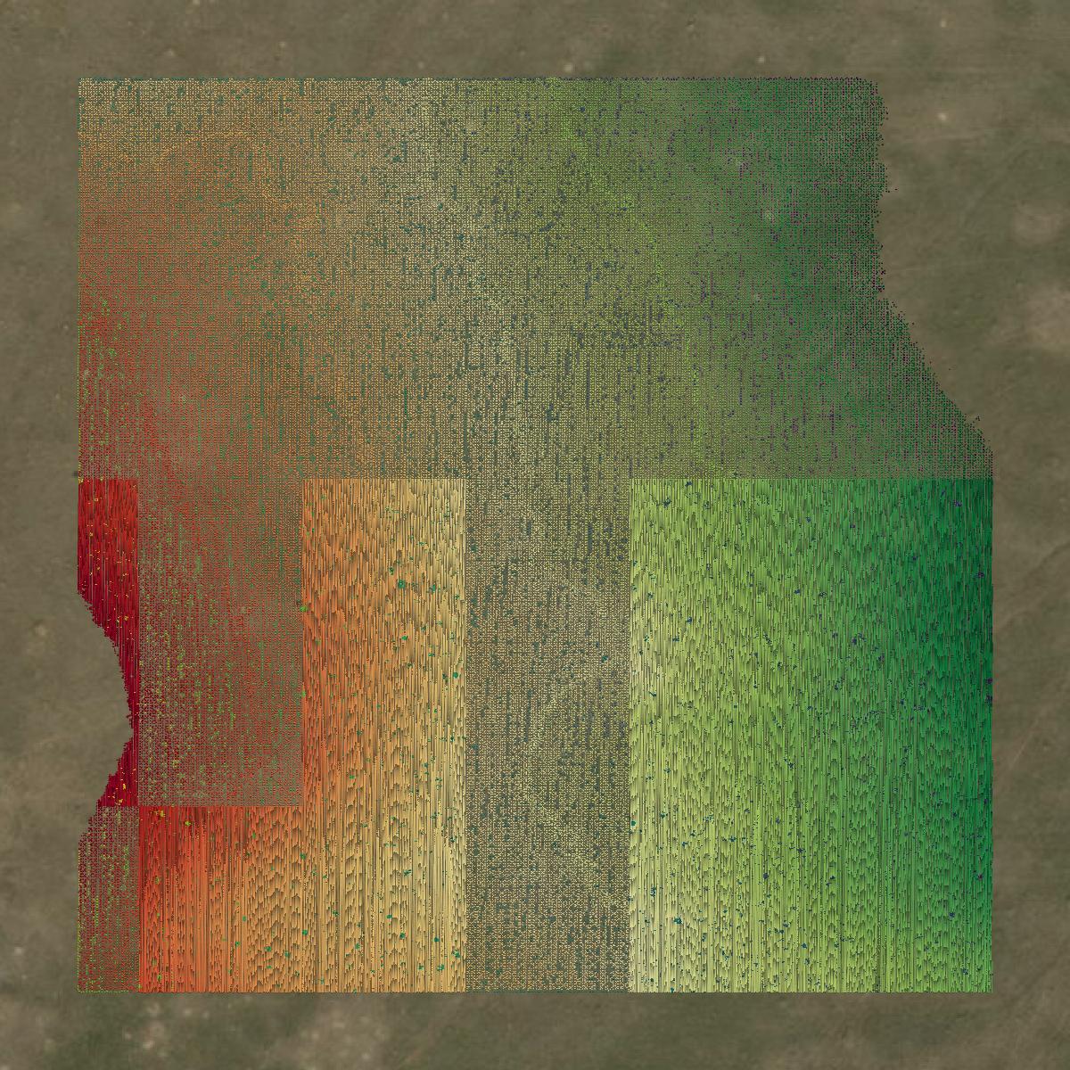 This image shows a LiDAR point cloud in Deuel County created using GIS data in Equator.