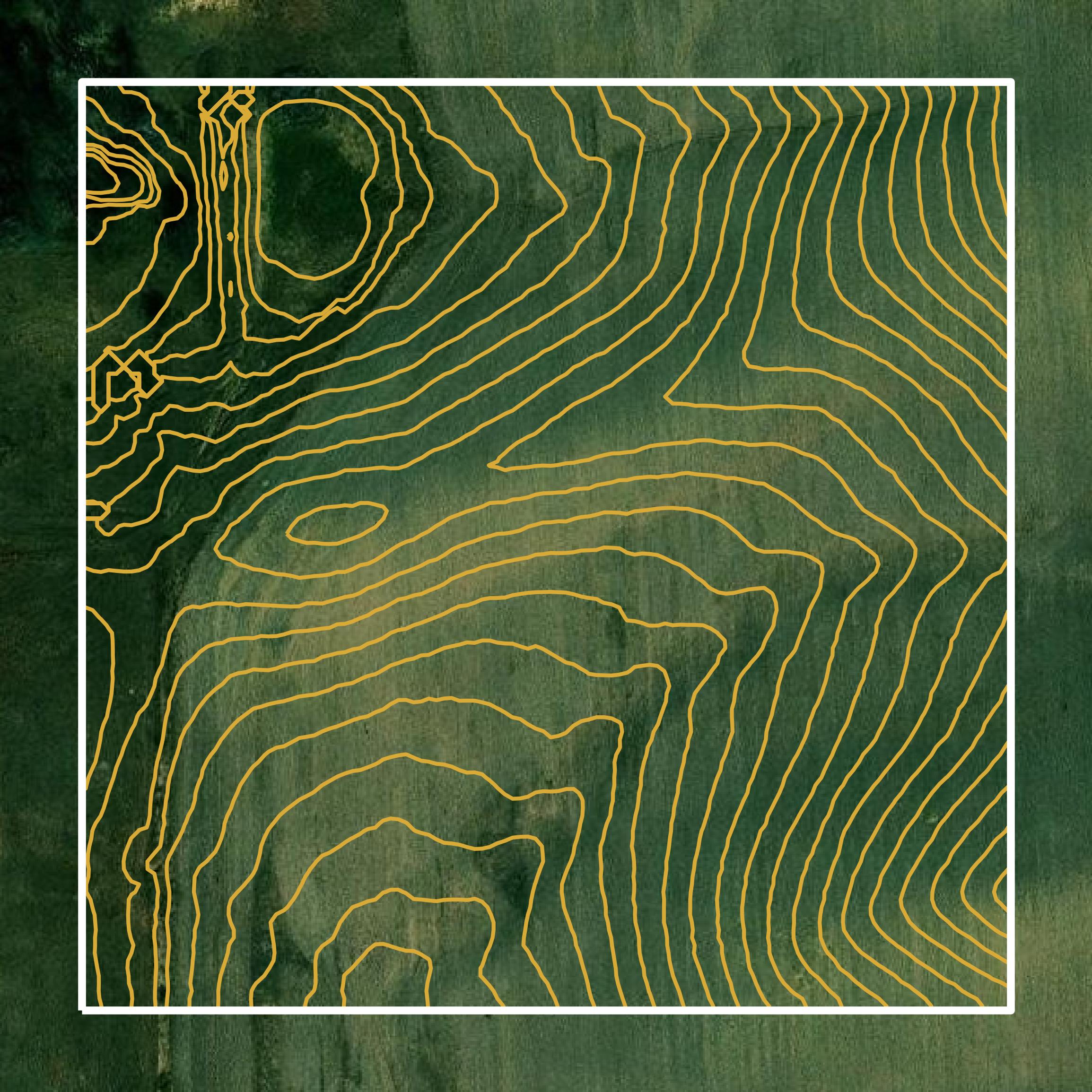 This image shows a contour map in Dixon County created using GIS data in Equator.