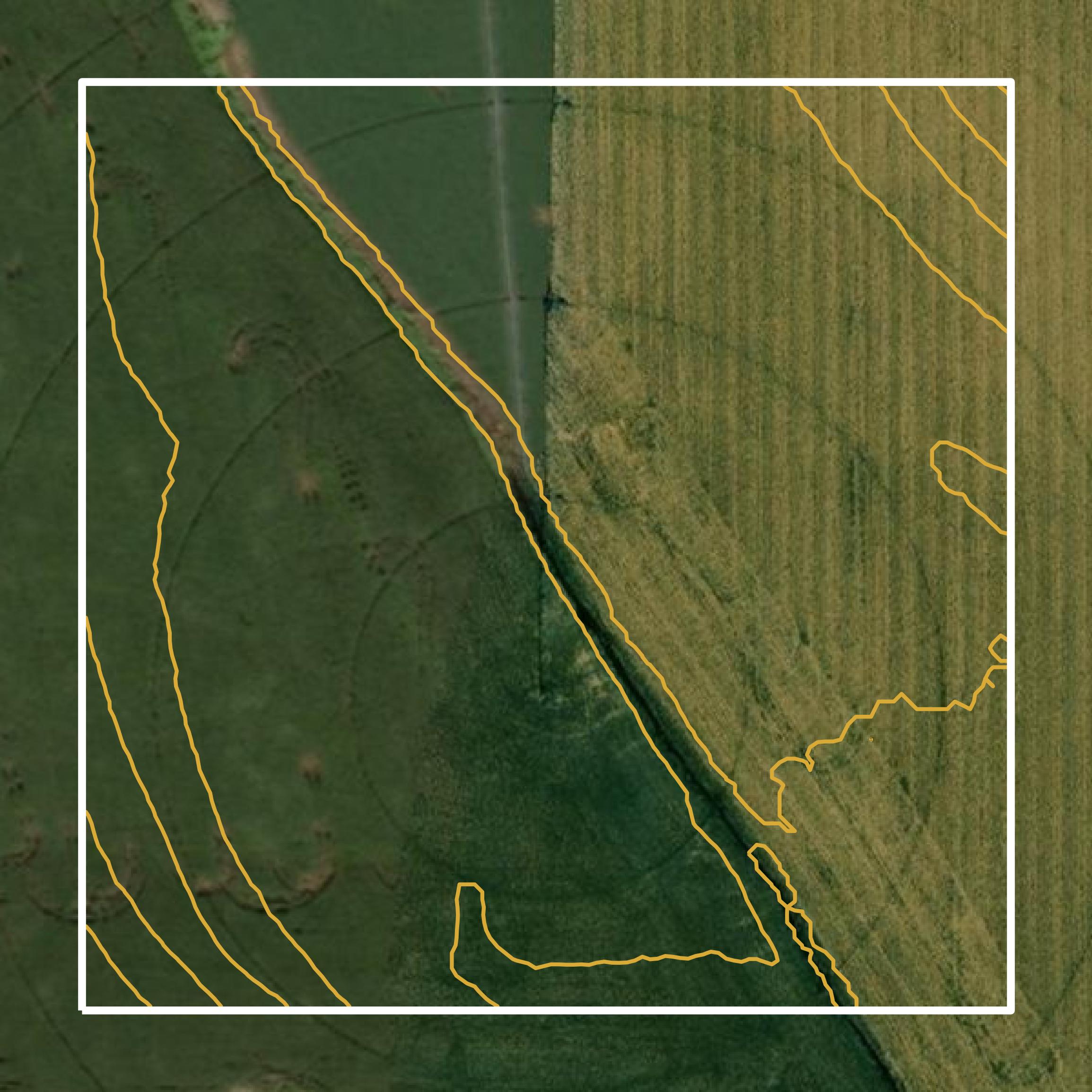This image shows a contour map in Dixon County created using GIS data in Equator.