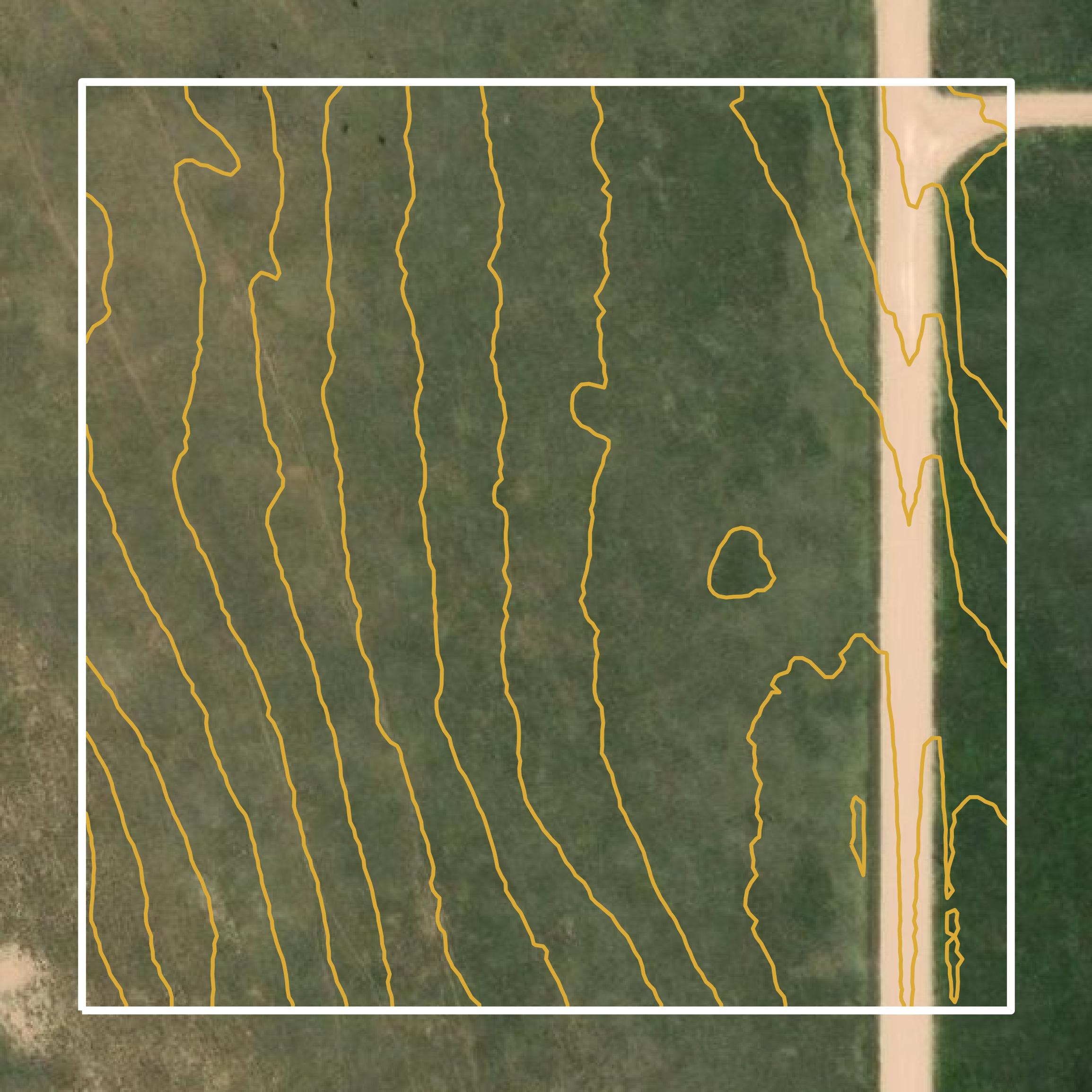 This image shows a contour map in Dundy County created using GIS data in Equator.