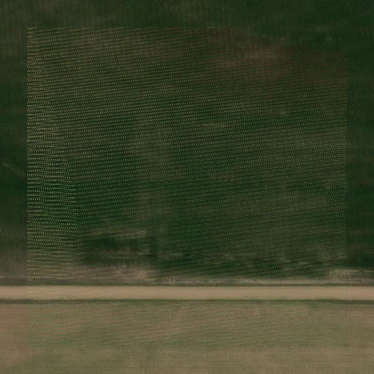 This image shows a LiDAR point cloud in Fillmore County created using GIS data in Equator.