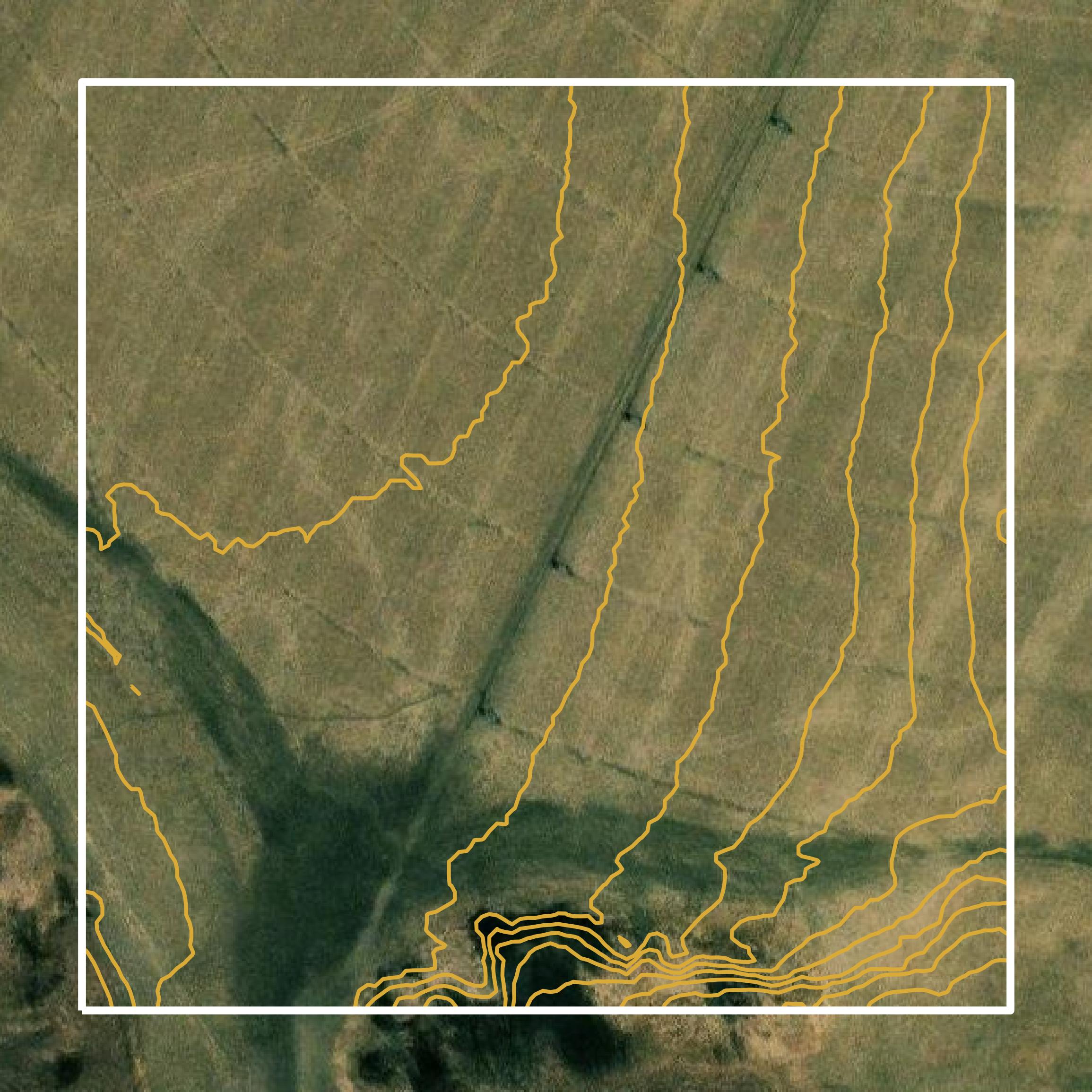 This image shows a contour map in Franklin County created using GIS data in Equator.