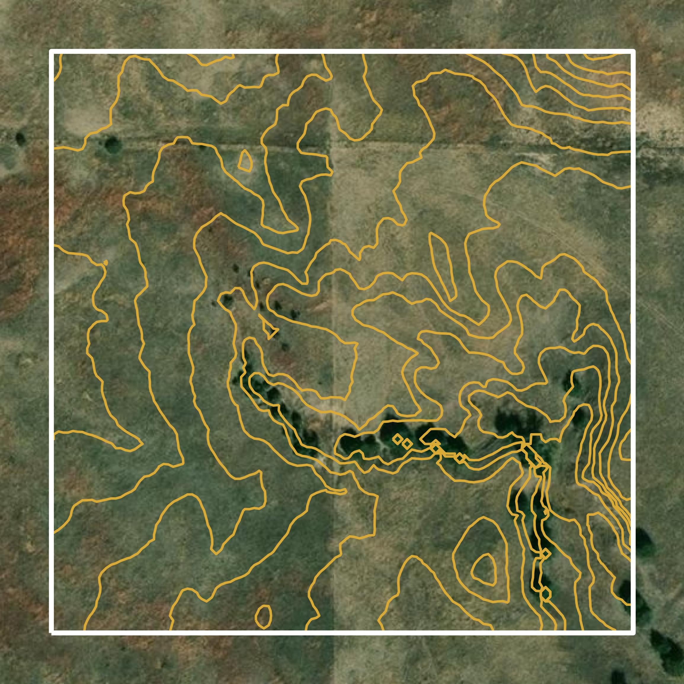 This image shows a contour map in Franklin County created using GIS data in Equator.