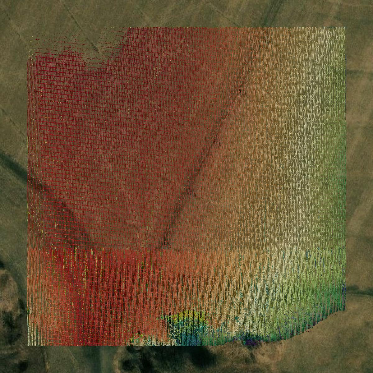 This image shows a LiDAR point cloud in Franklin County created using GIS data in Equator.