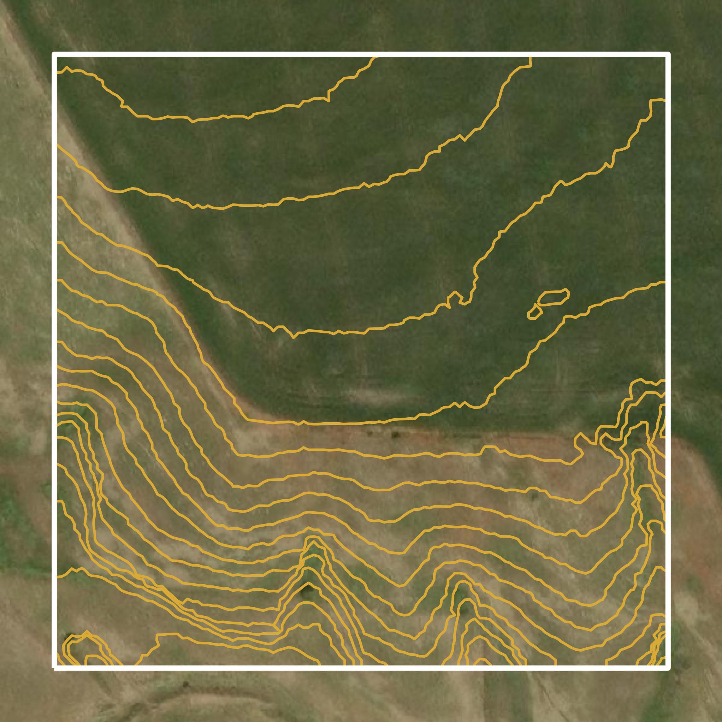 This image shows a contour map in Frontier County created using GIS data in Equator.