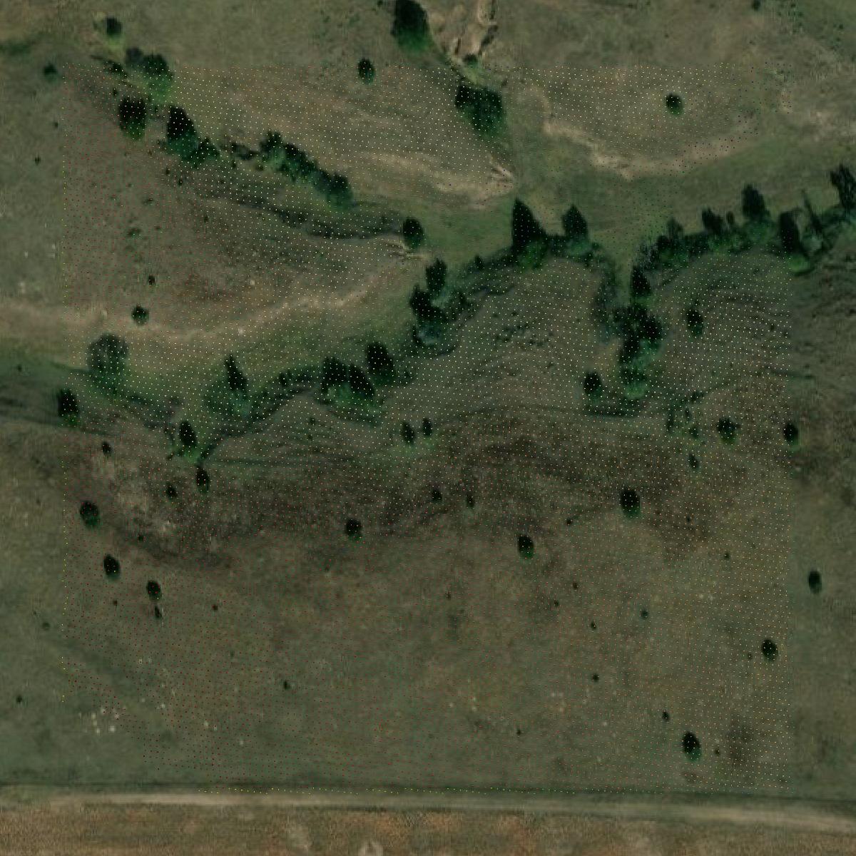 This image shows a LiDAR point cloud in Frontier County created using GIS data in Equator.