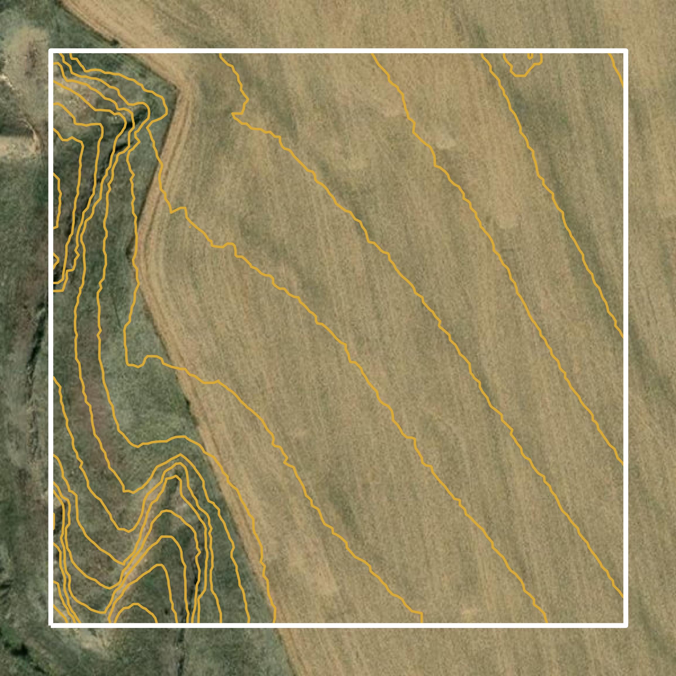 This image shows a contour map in Furnas County created using GIS data in Equator.