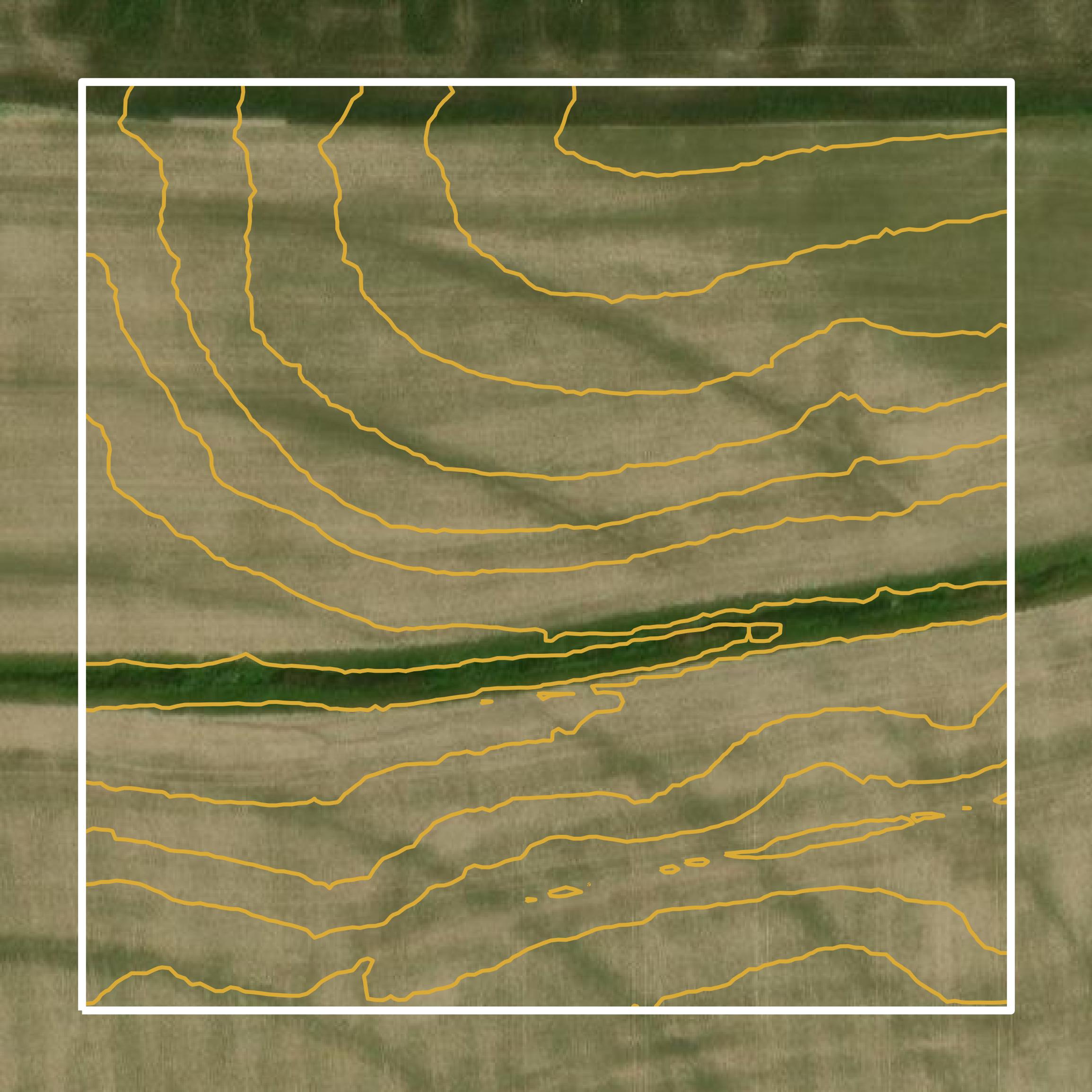 This image shows a contour map in Gage County created using GIS data in Equator.