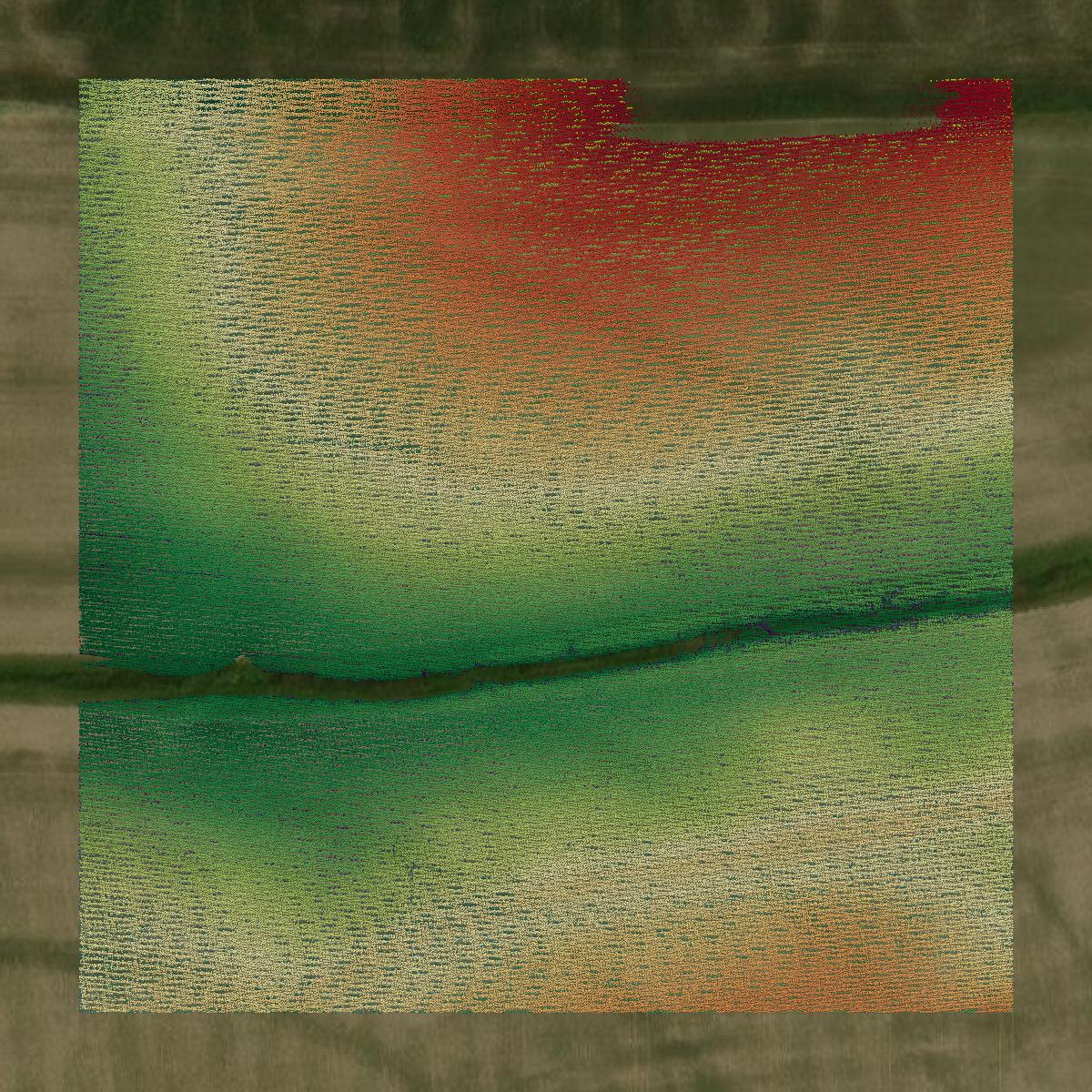 This image shows a LiDAR point cloud in Gage County created using GIS data in Equator.