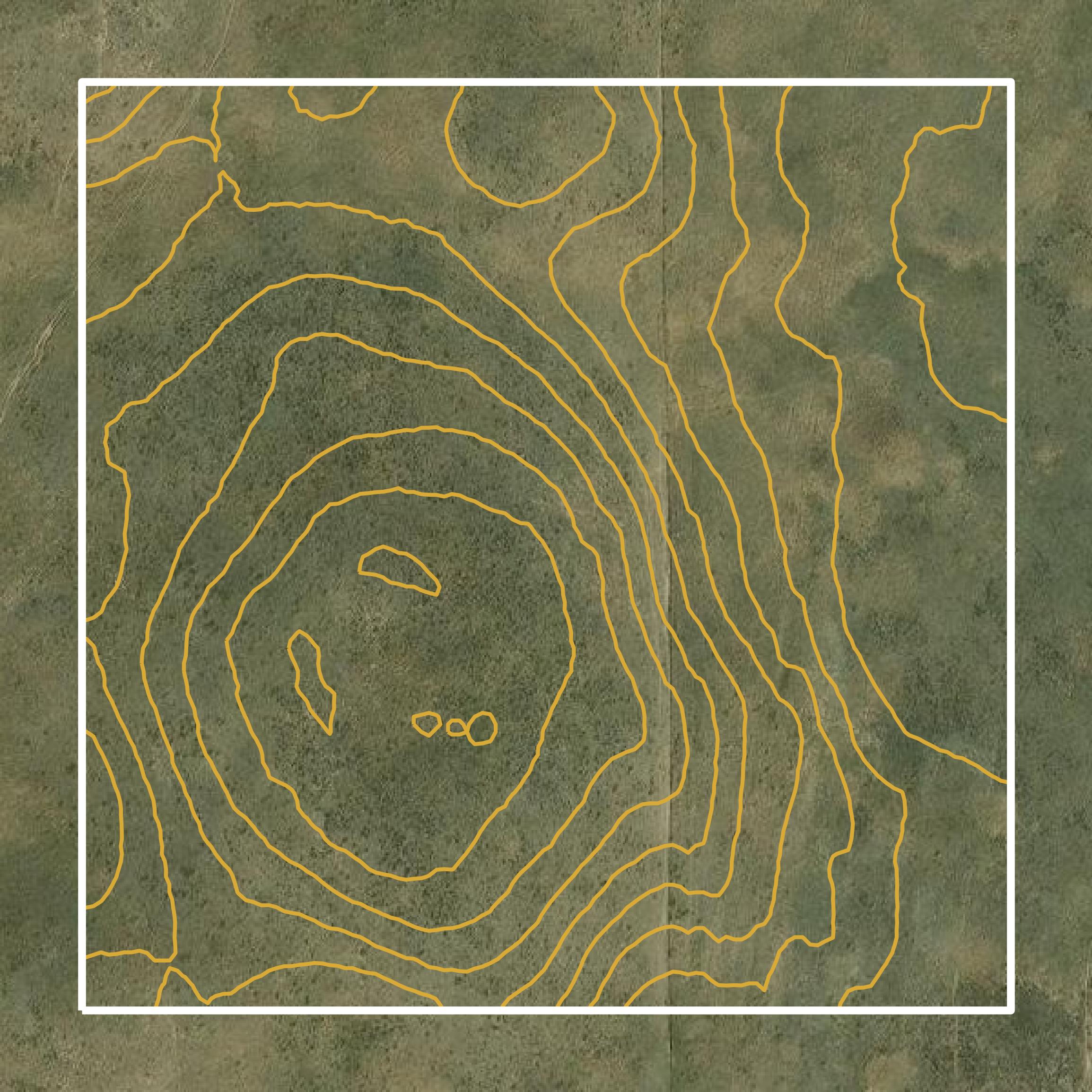 This image shows a contour map in Garden County created using GIS data in Equator.