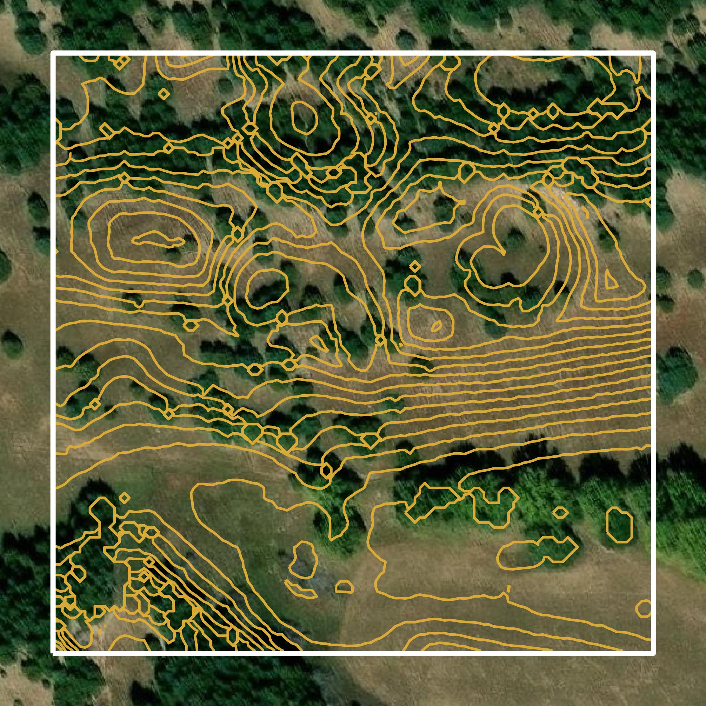 This image shows a contour map in Garfield County created using GIS data in Equator.