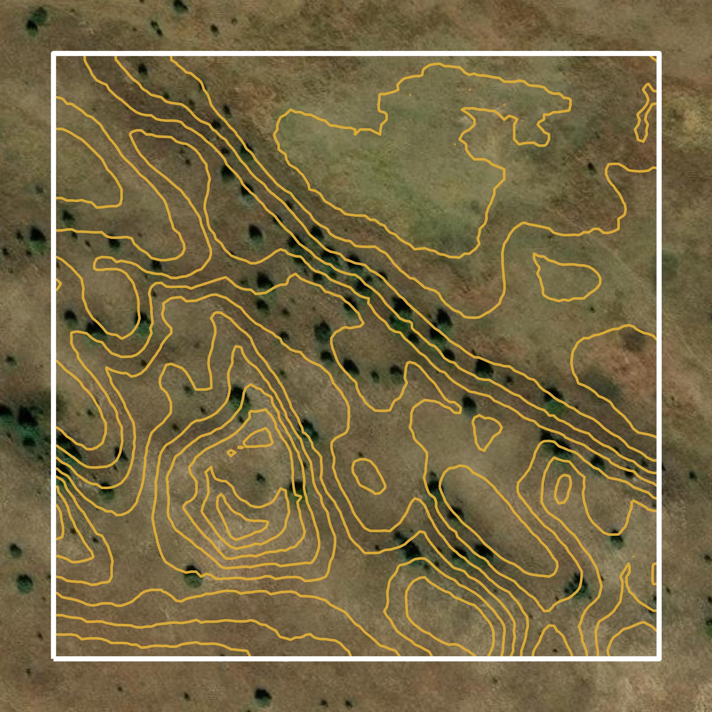 This image shows a contour map in Garfield County created using GIS data in Equator.