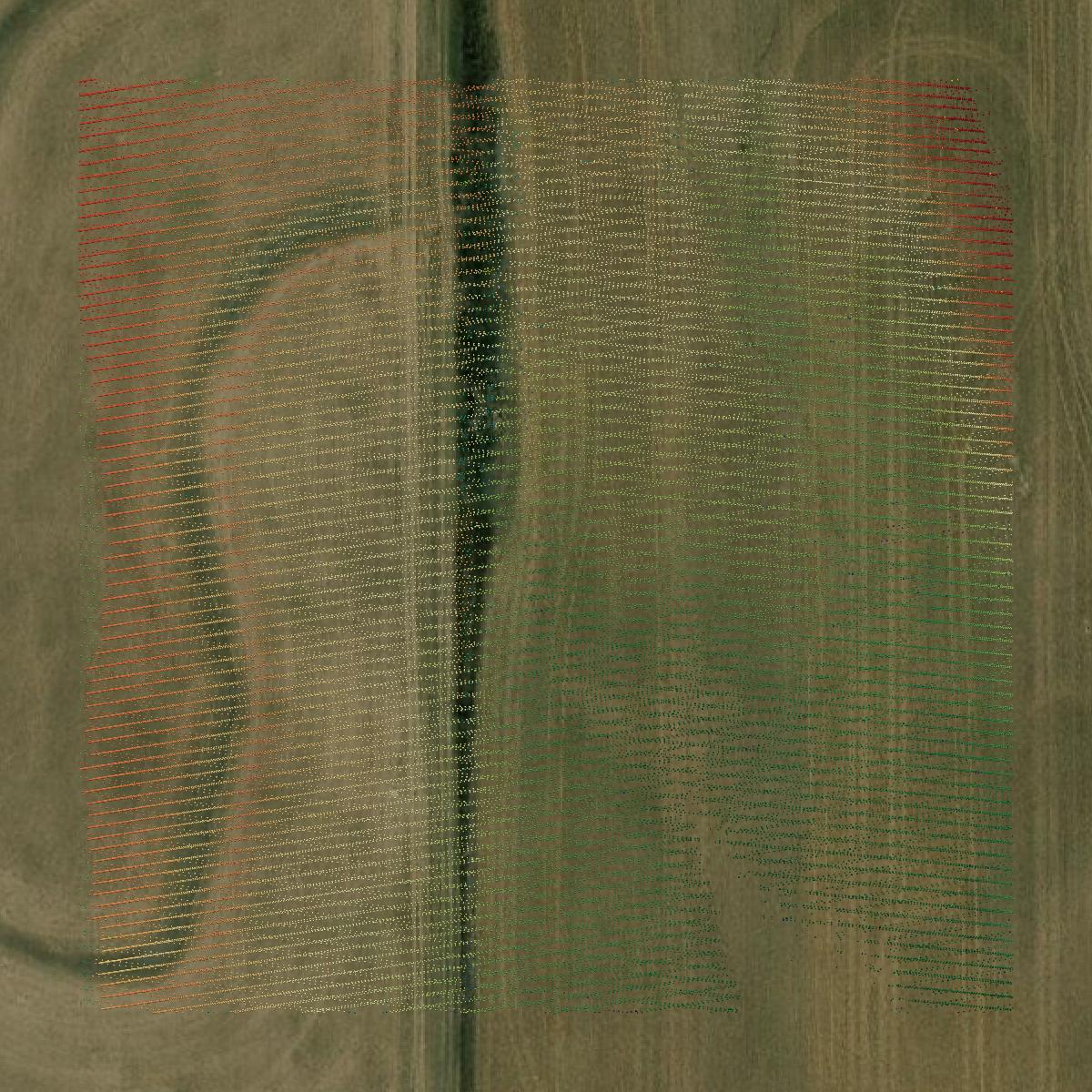 This image shows a LiDAR point cloud in Gosper County created using GIS data in Equator.
