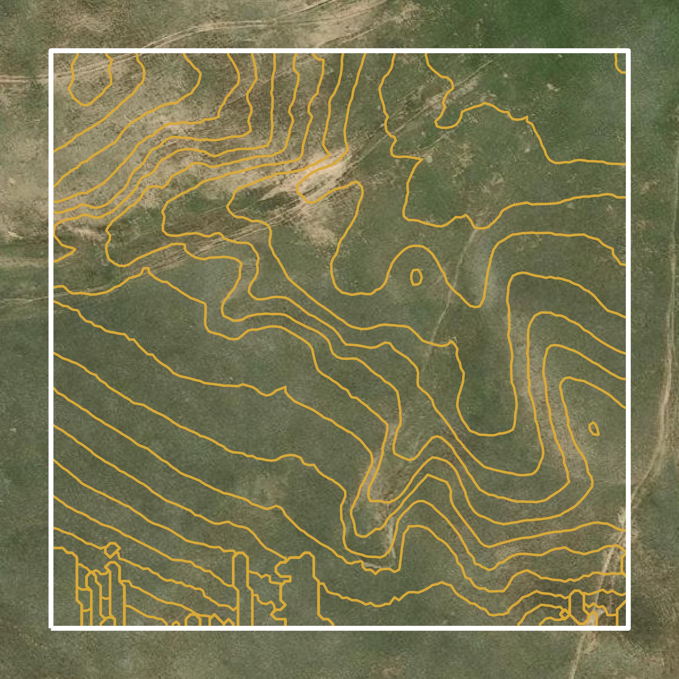 This image shows a contour map in Grant County created using GIS data in Equator.