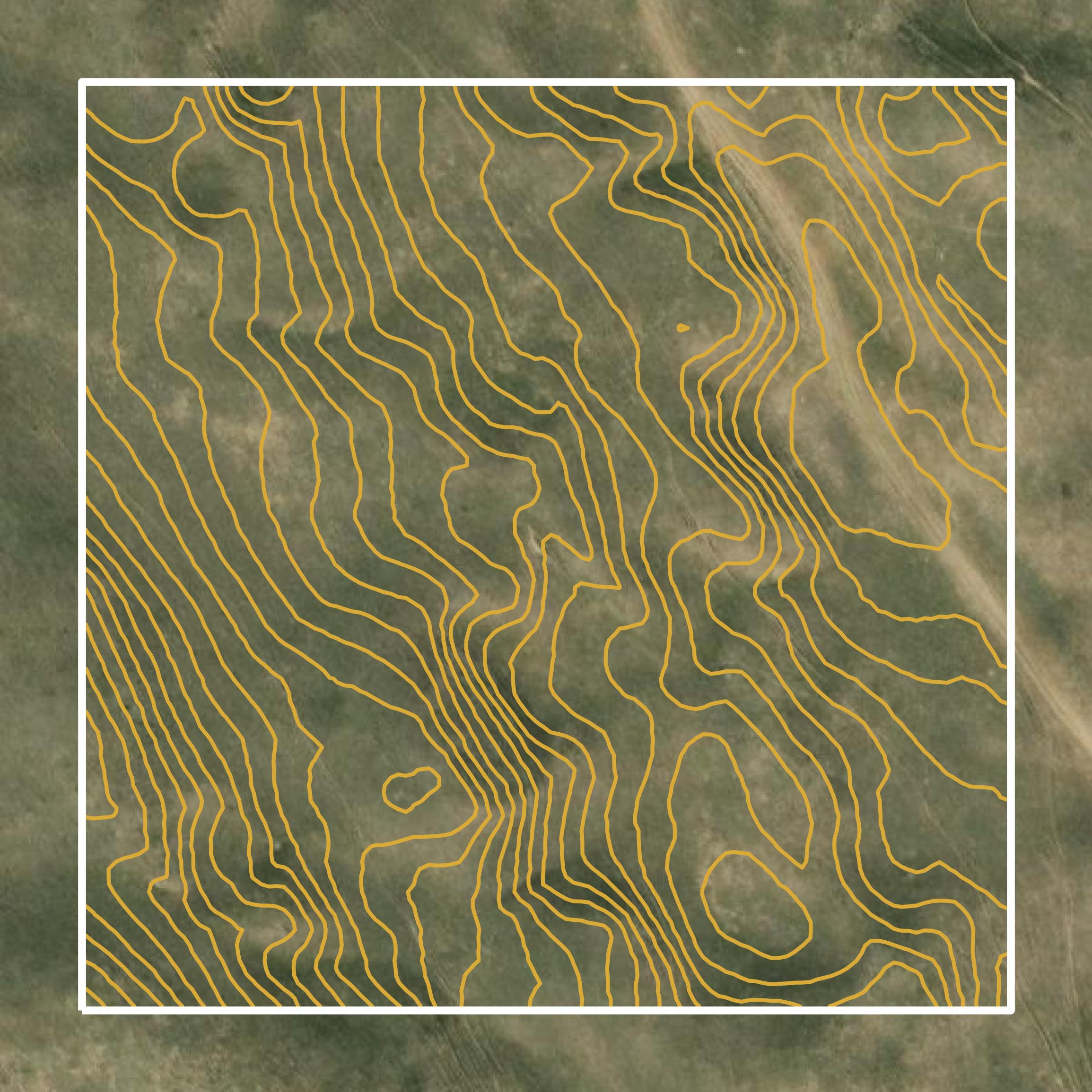 This image shows a contour map in Grant County created using GIS data in Equator.