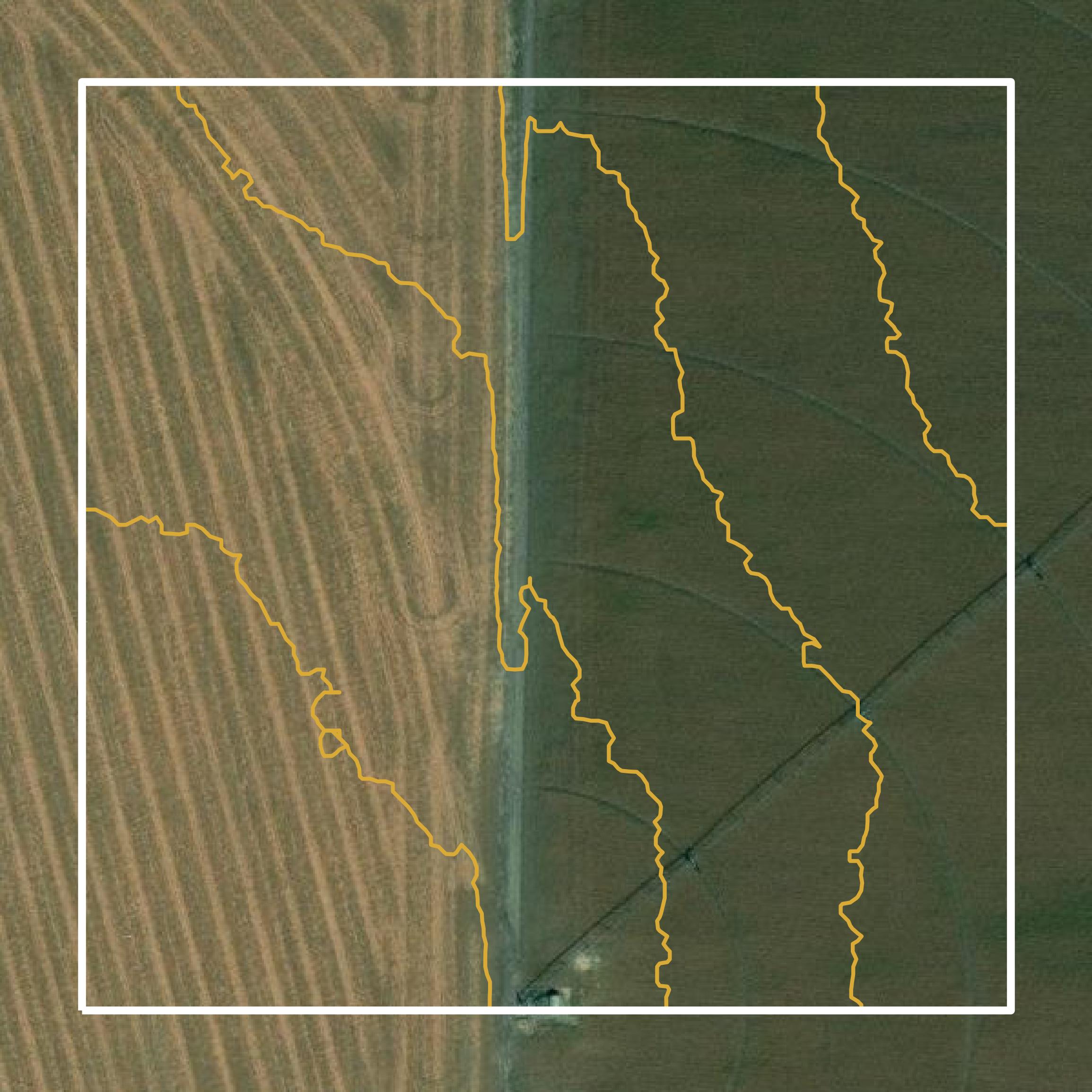 This image shows a contour map in Harlan County created using GIS data in Equator.