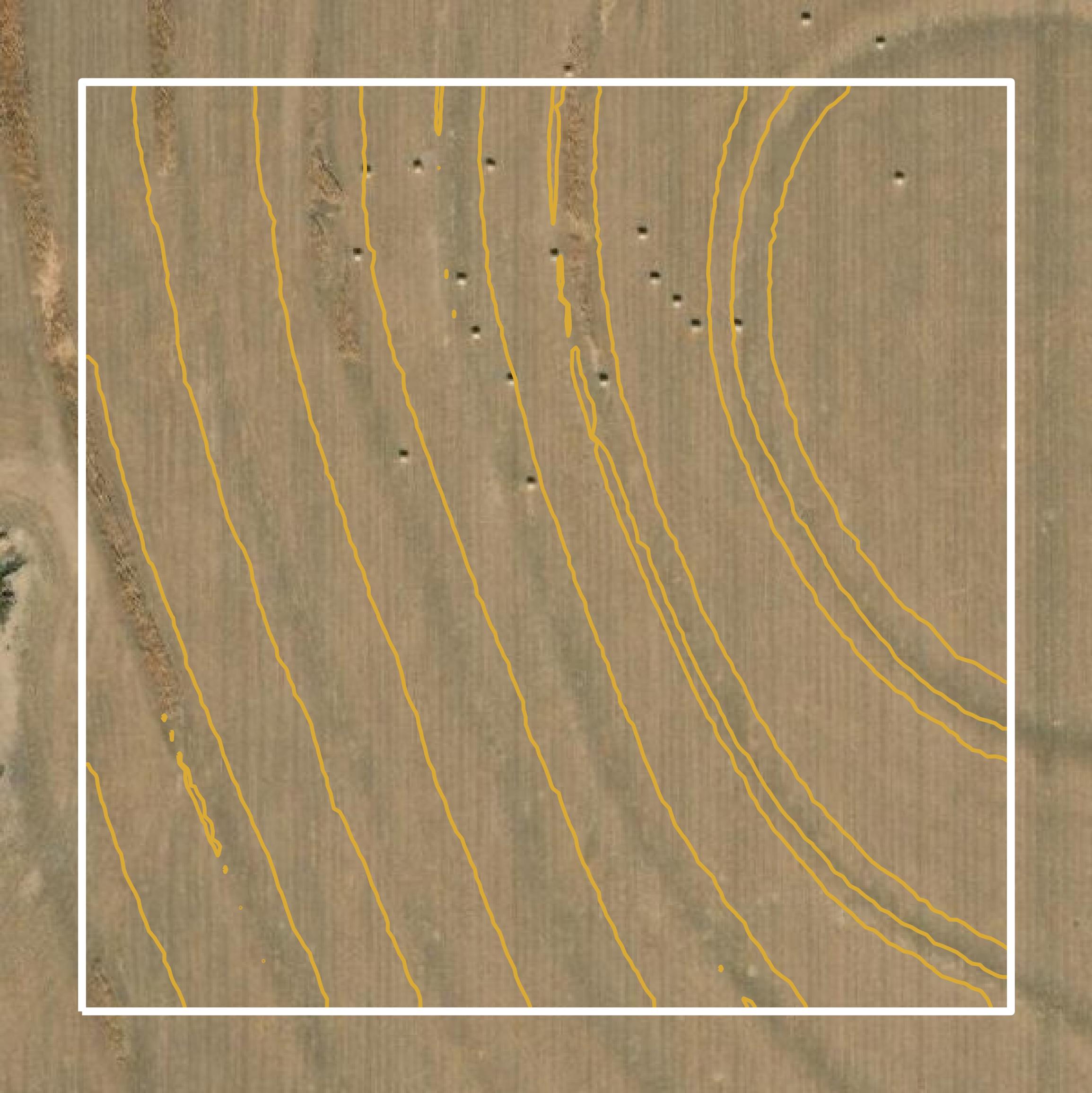 This image shows a contour map in Hayes County created using GIS data in Equator.