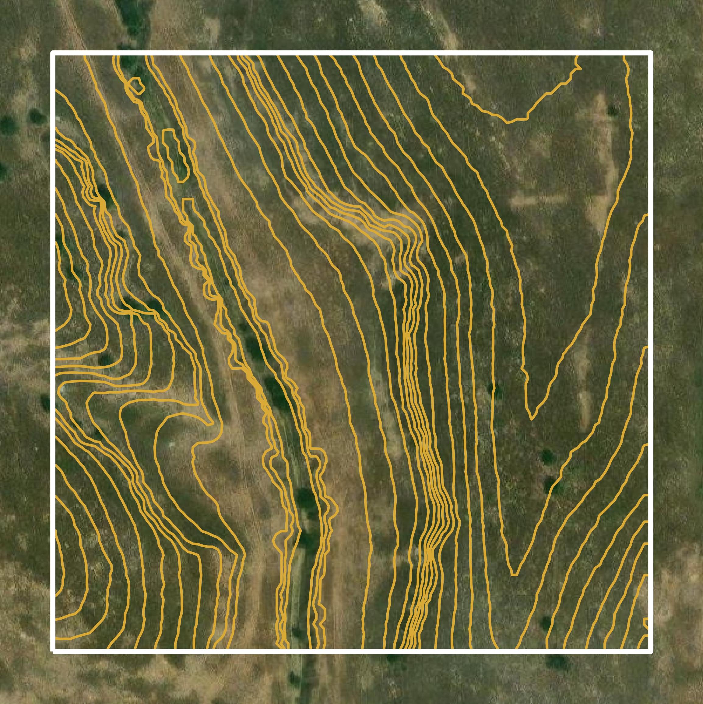 This image shows a contour map in Hitchcock County created using GIS data in Equator.