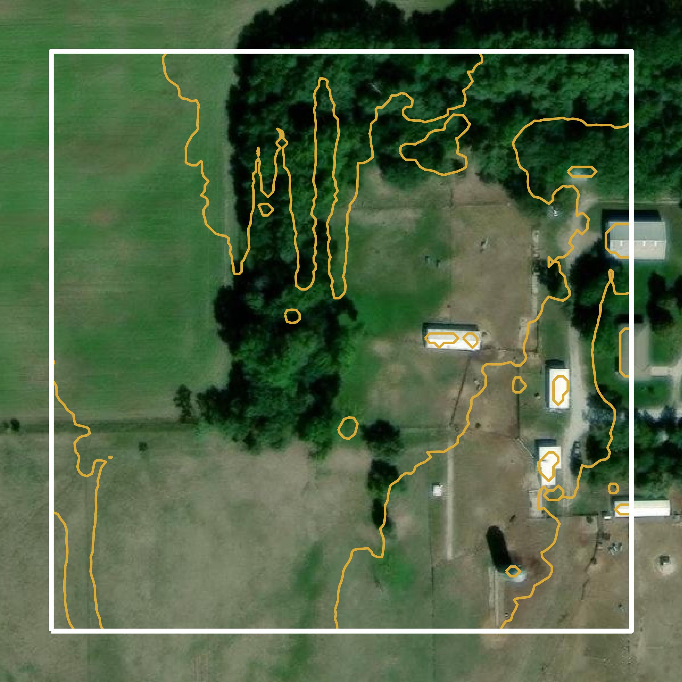 This image shows a contour map in Howard County created using GIS data in Equator.