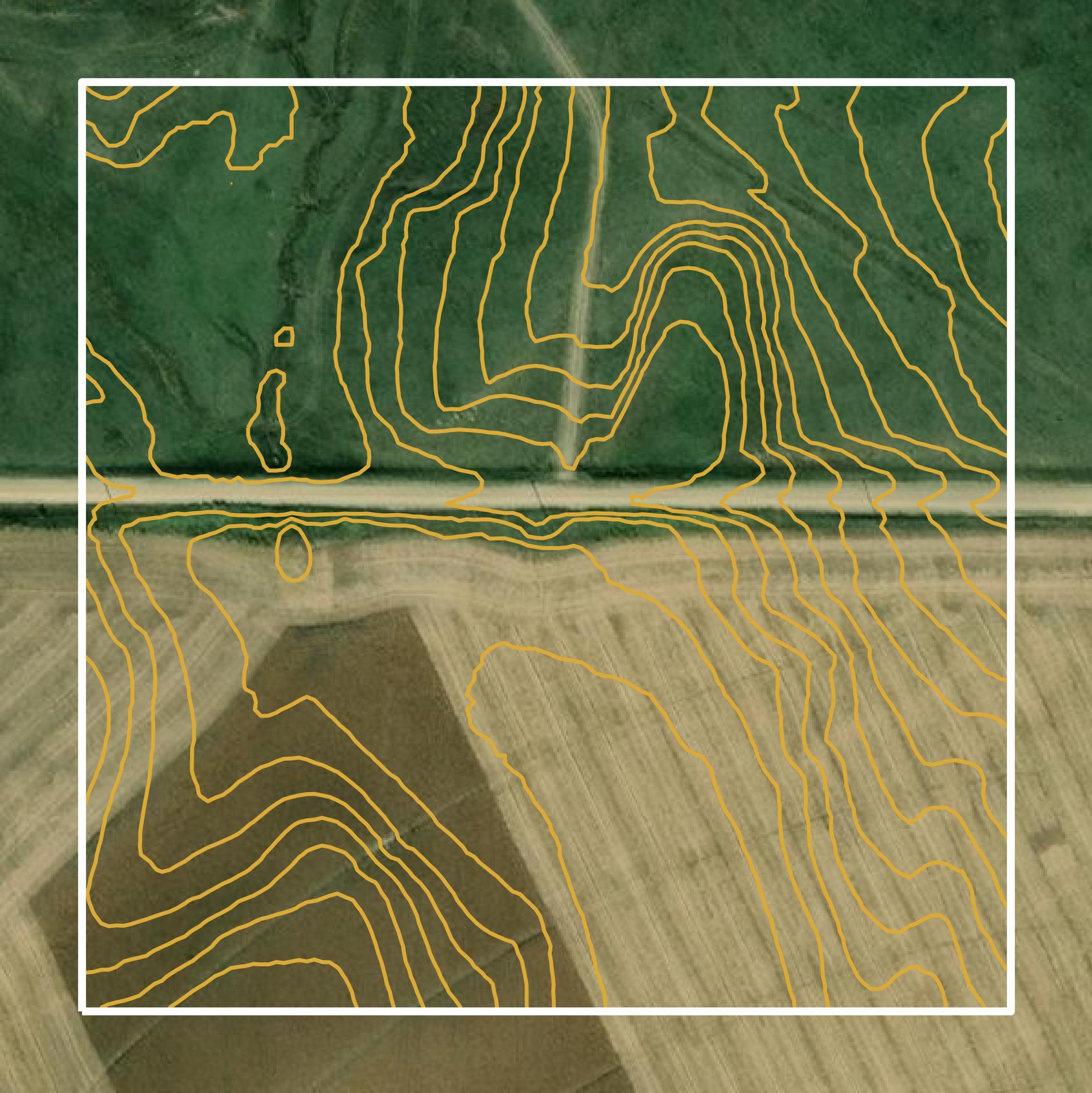 This image shows a contour map in Howard County created using GIS data in Equator.