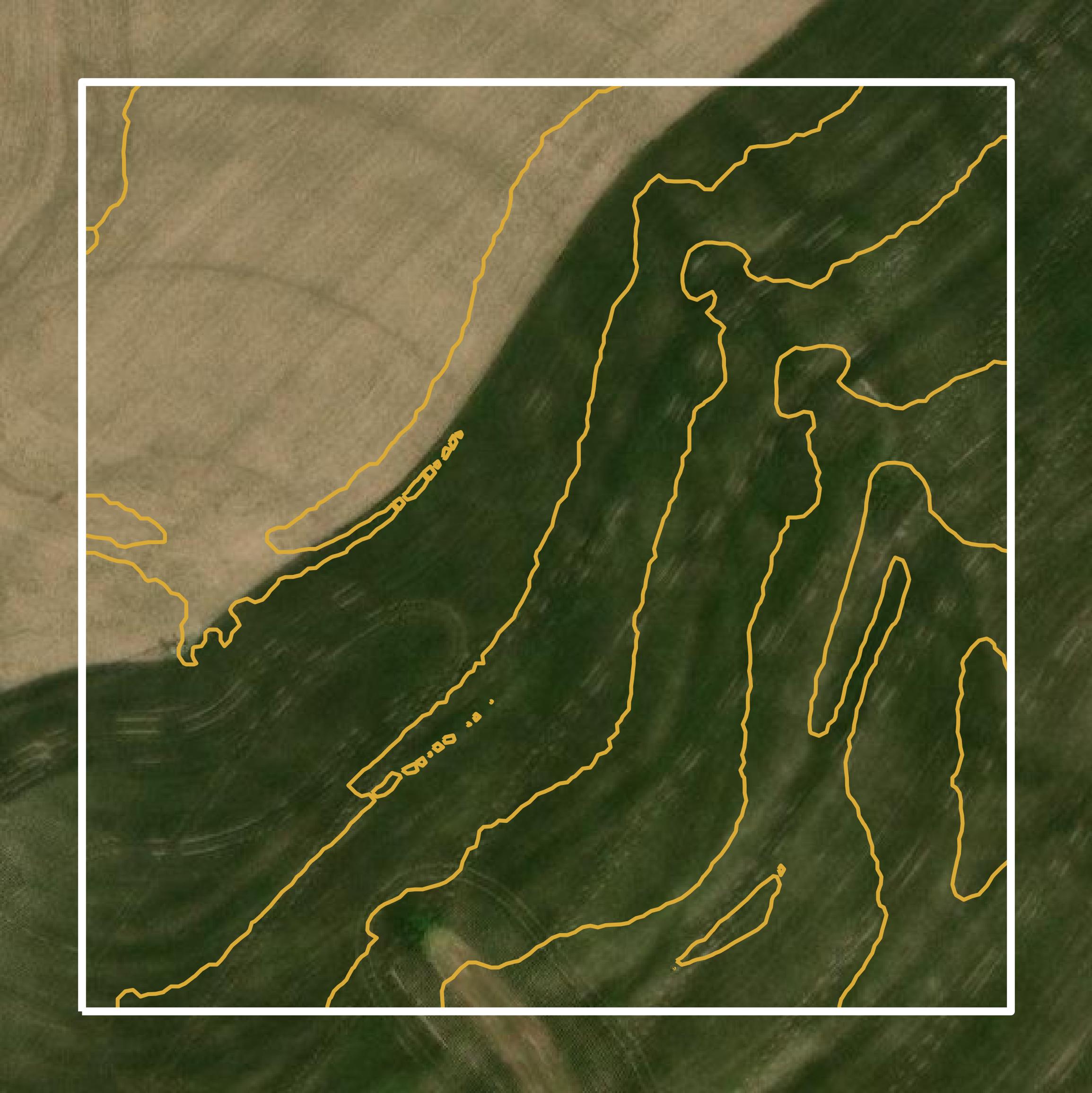 This image shows a contour map in Jefferson County created using GIS data in Equator.