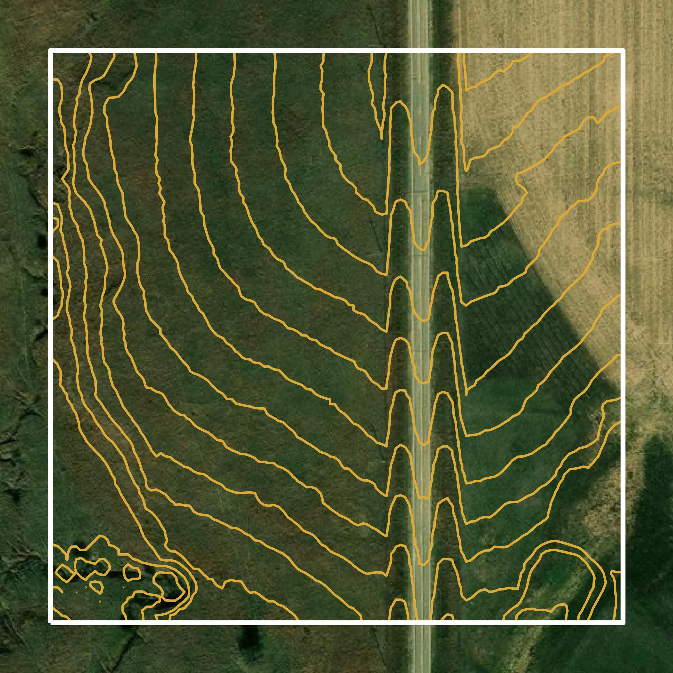 This image shows a contour map in Jefferson County created using GIS data in Equator.