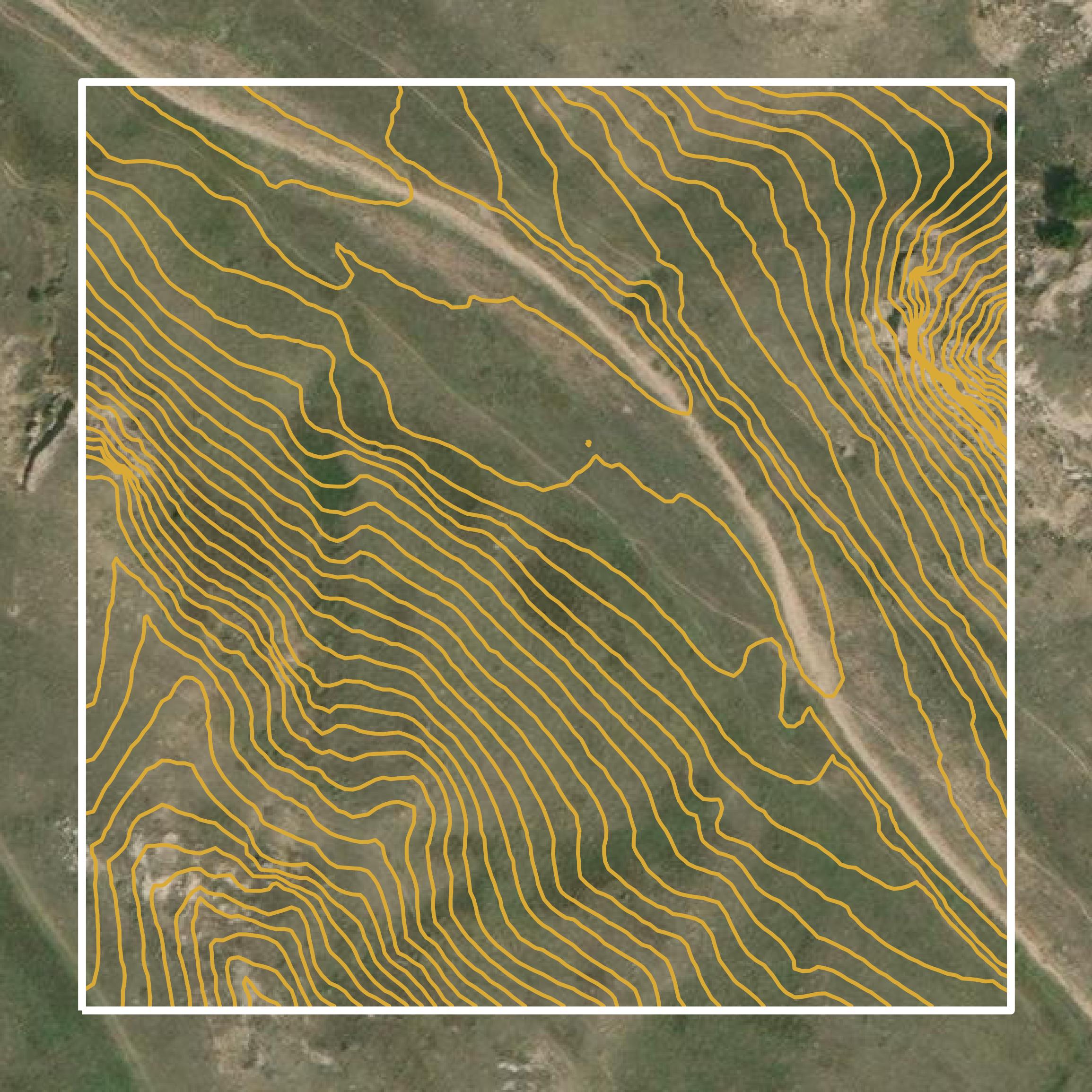 This image shows a contour map in Keith County created using GIS data in Equator.