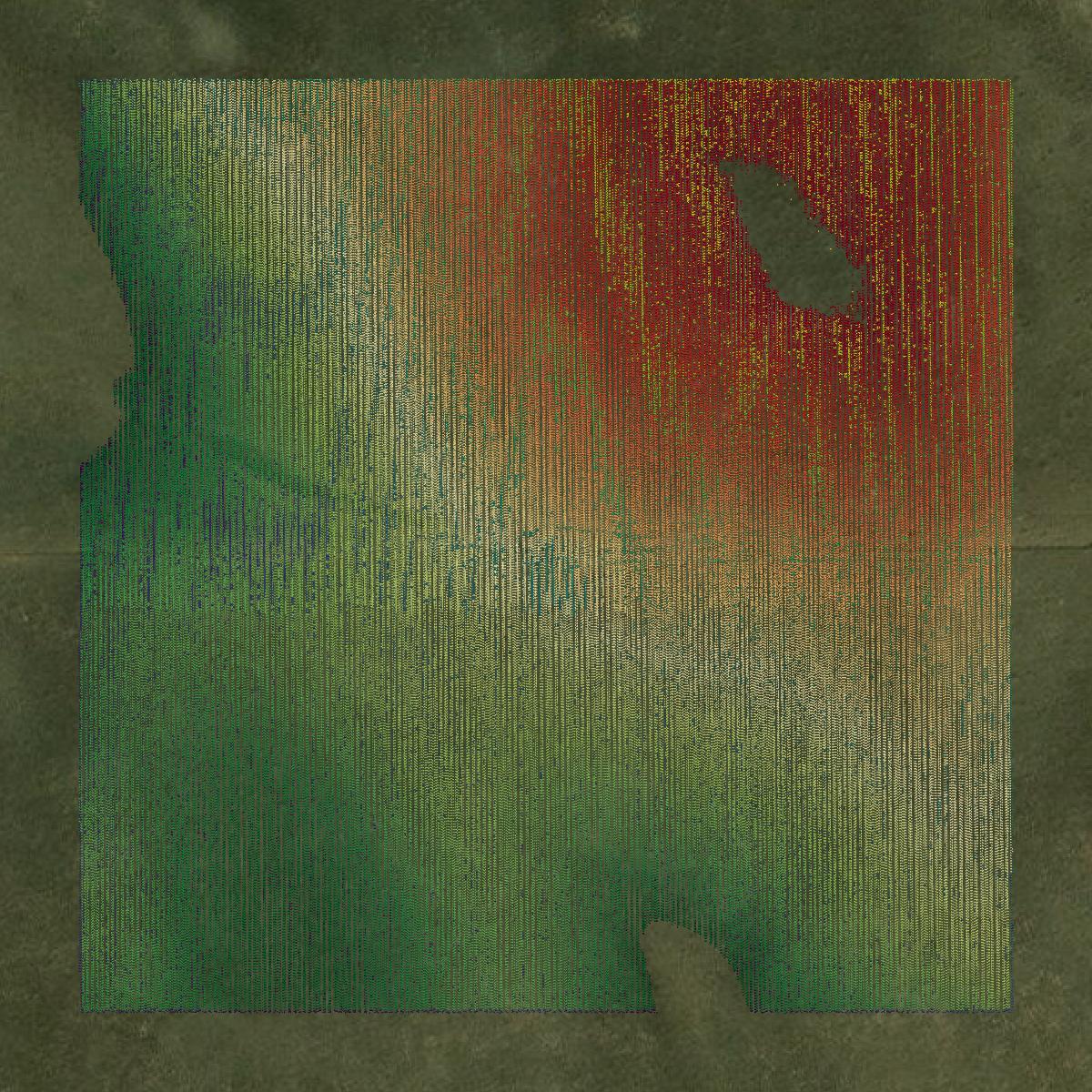 This image shows a LiDAR point cloud in Keith County created using GIS data in Equator.