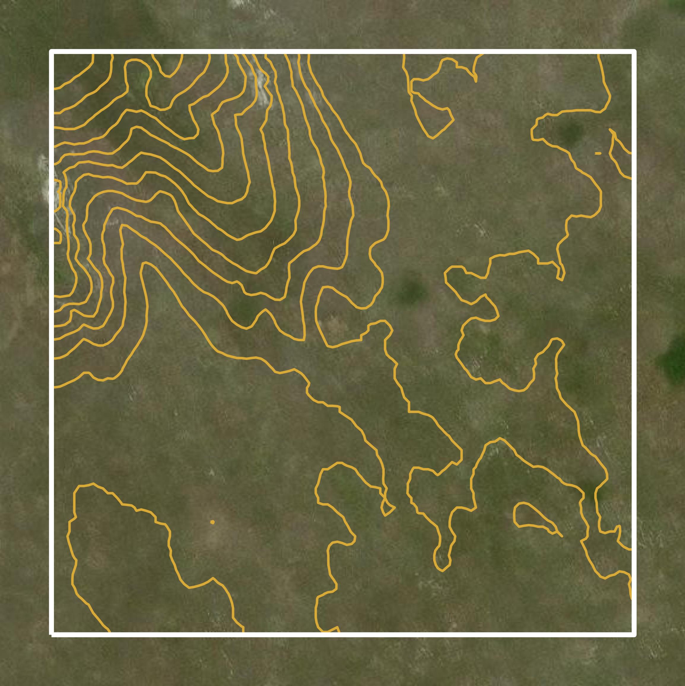This image shows a contour map in Keya Paha County created using GIS data in Equator.