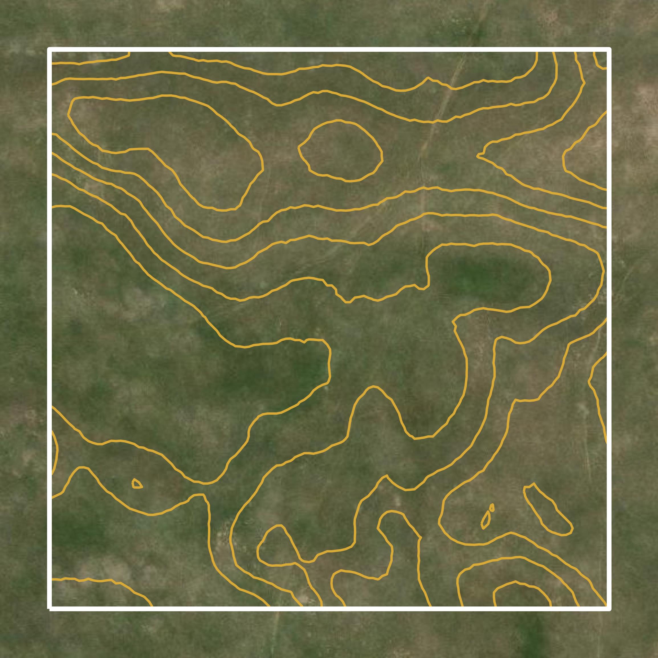 This image shows a contour map in Keya Paha County created using GIS data in Equator.