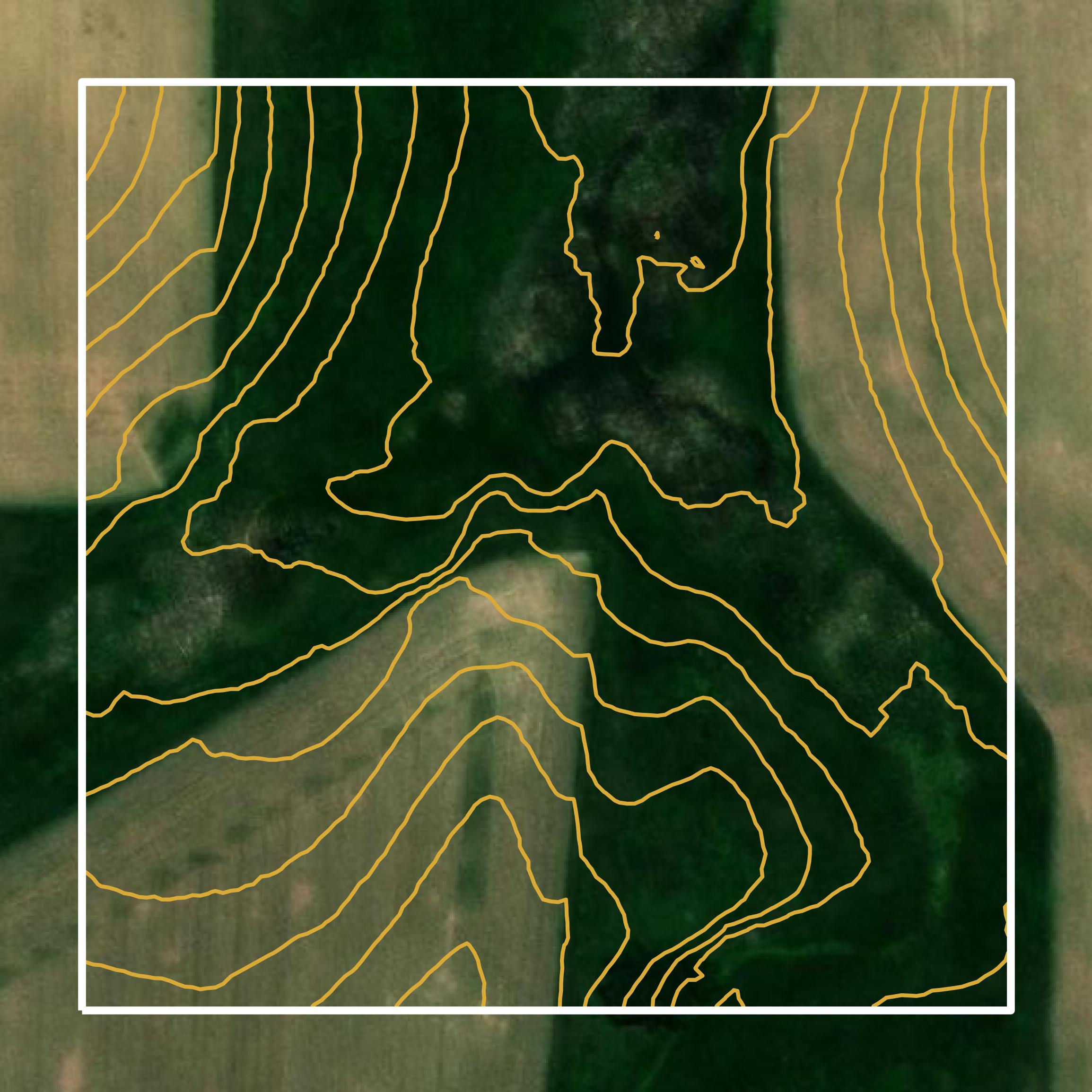 This image shows a contour map in Knox County created using GIS data in Equator.