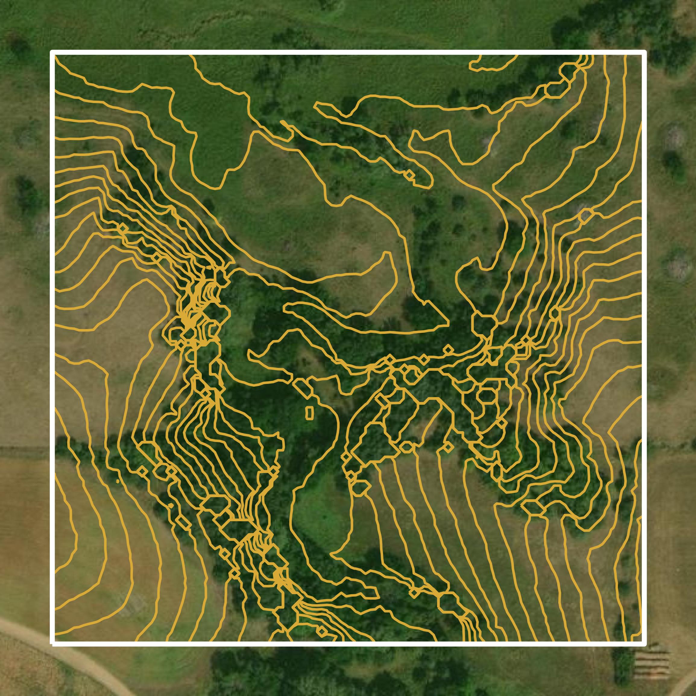 This image shows a contour map in Knox County created using GIS data in Equator.