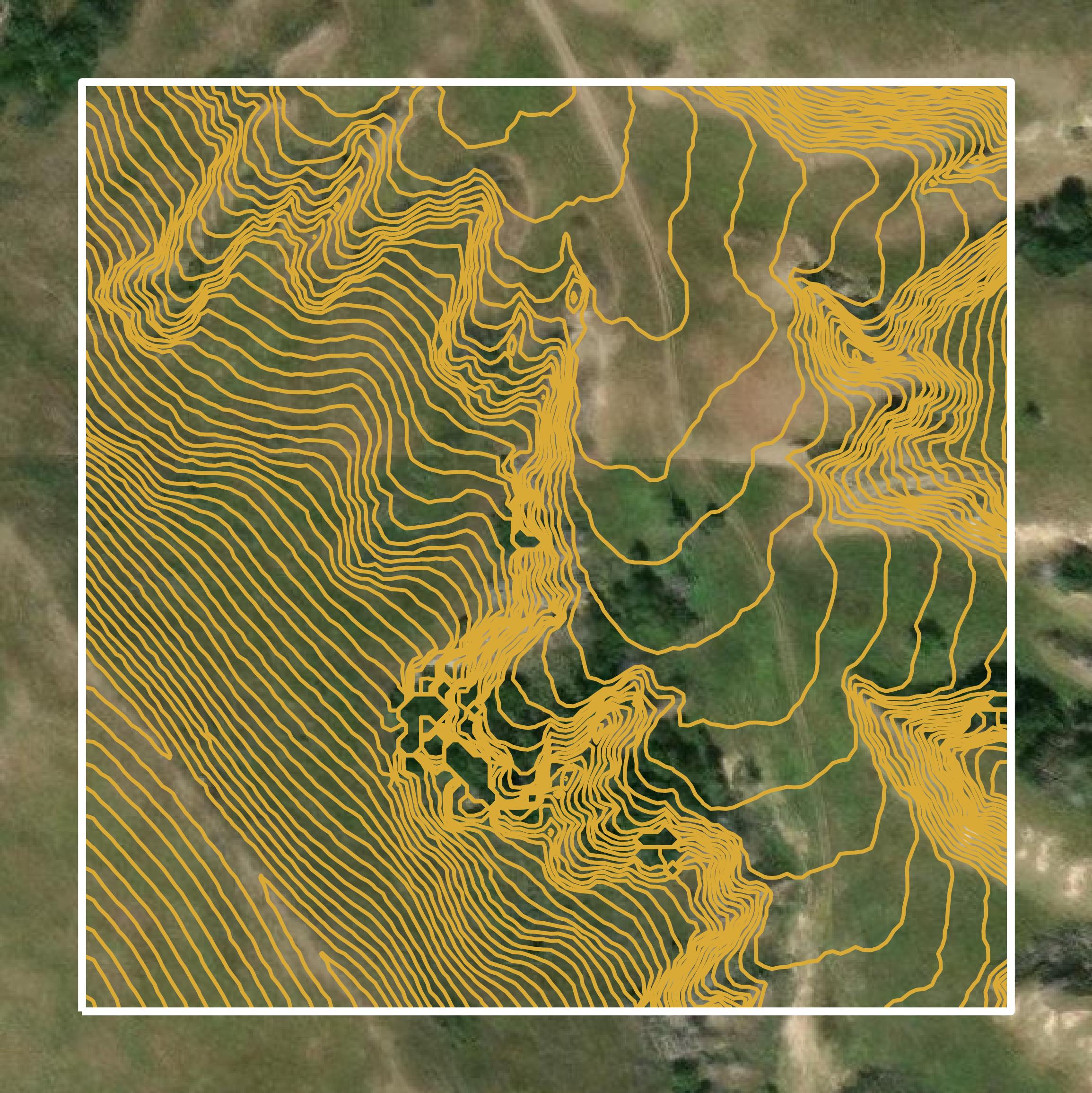 This image shows a contour map in Lincoln County created using GIS data in Equator.