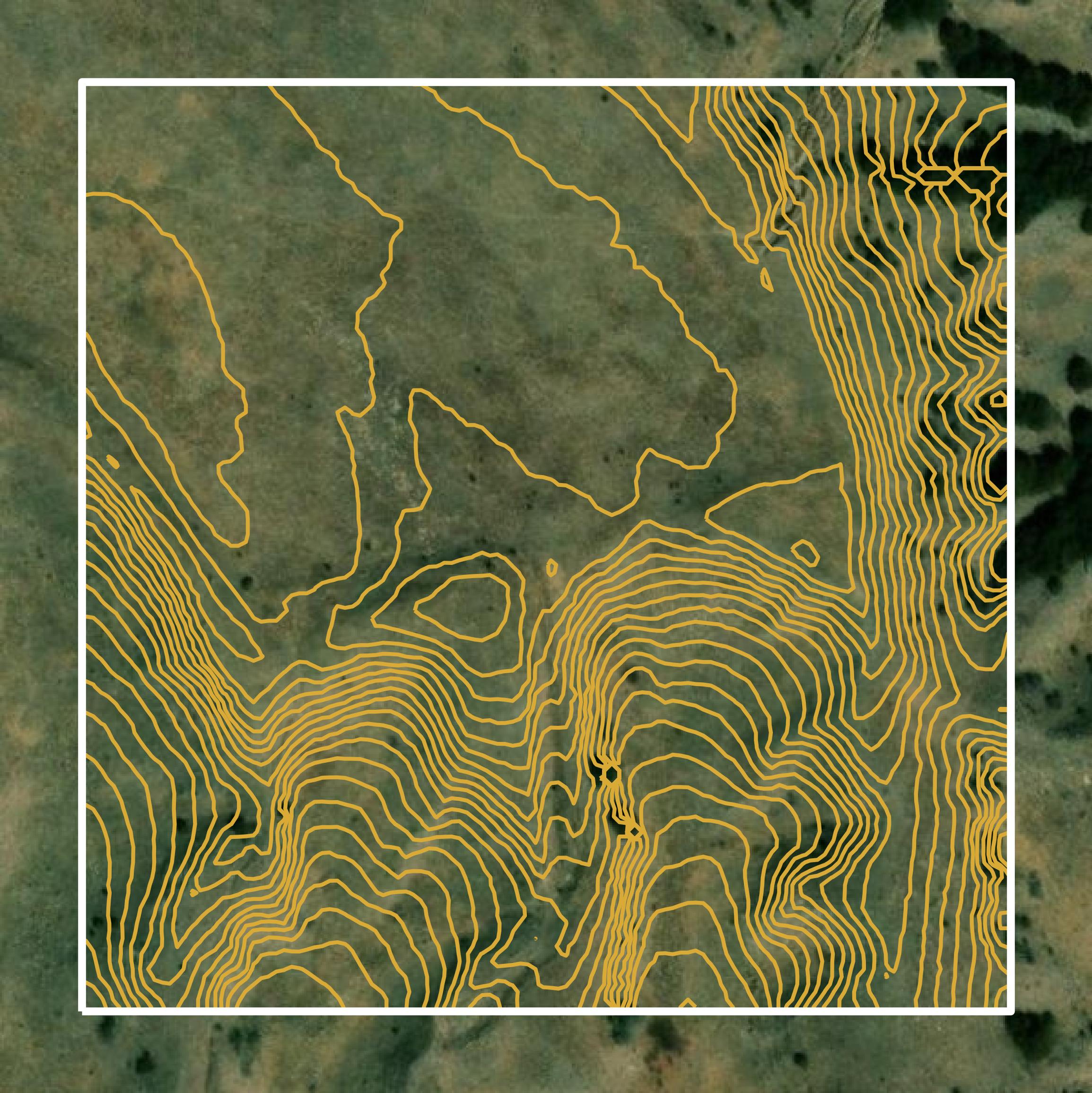 This image shows a contour map in Logan County created using GIS data in Equator.