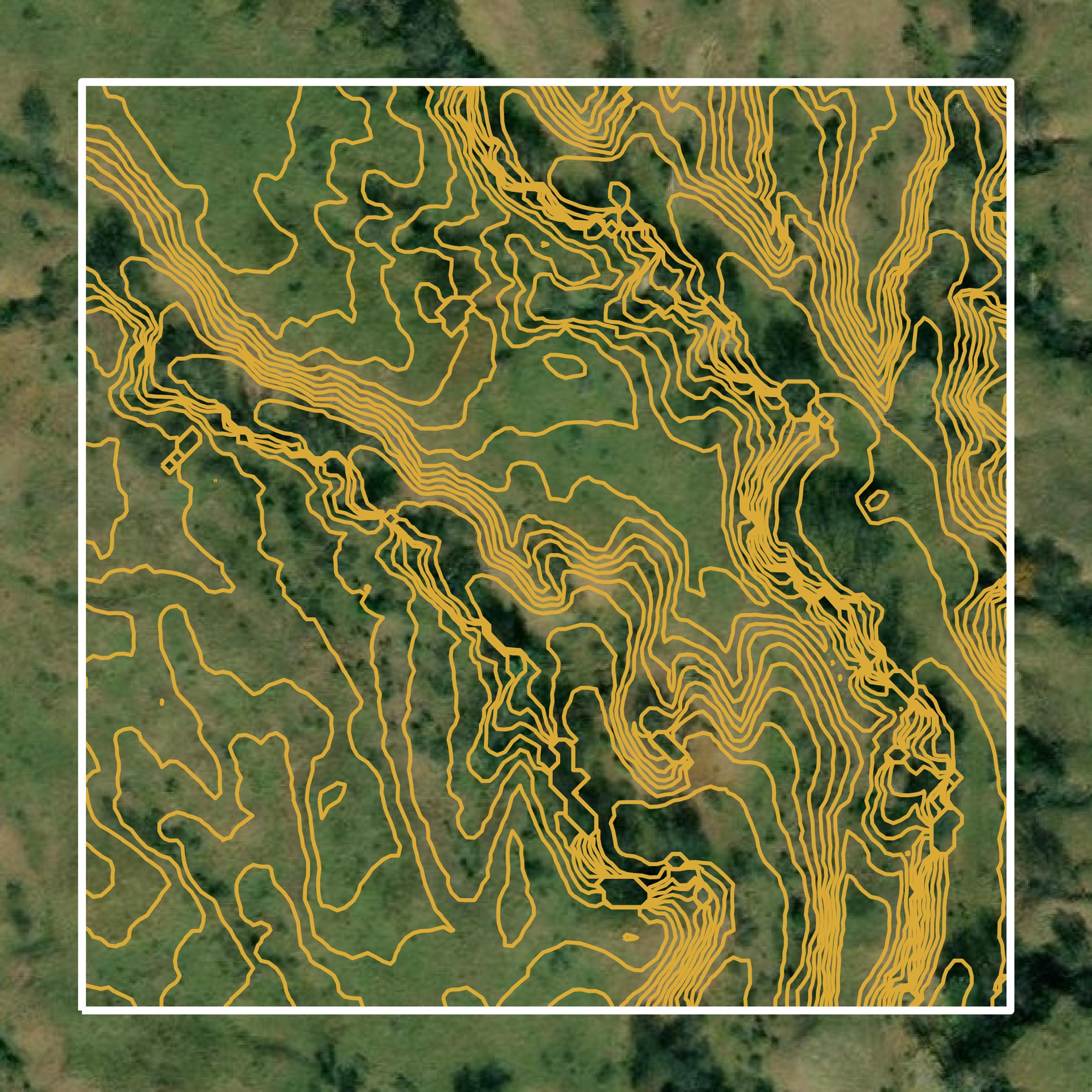 This image shows a contour map in Loup County created using GIS data in Equator.