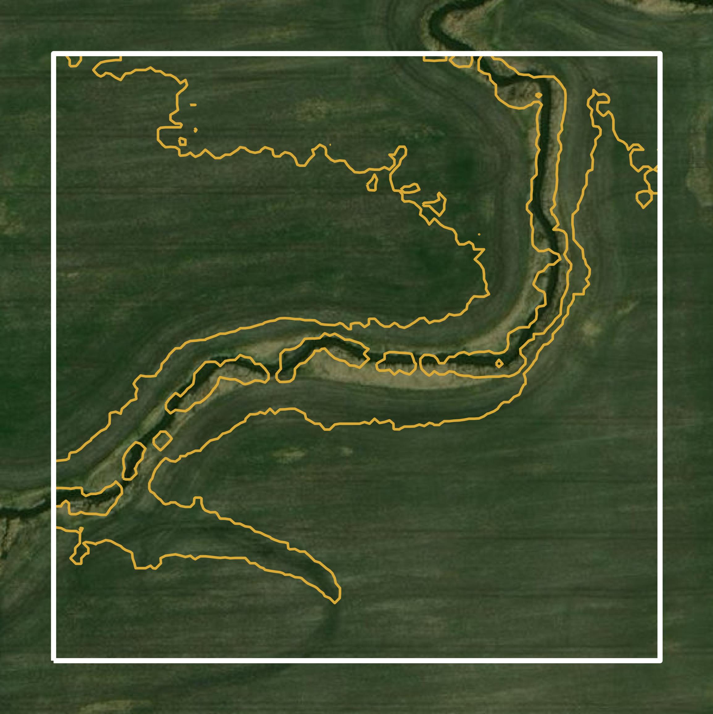 This image shows a contour map in Madison County created using GIS data in Equator.