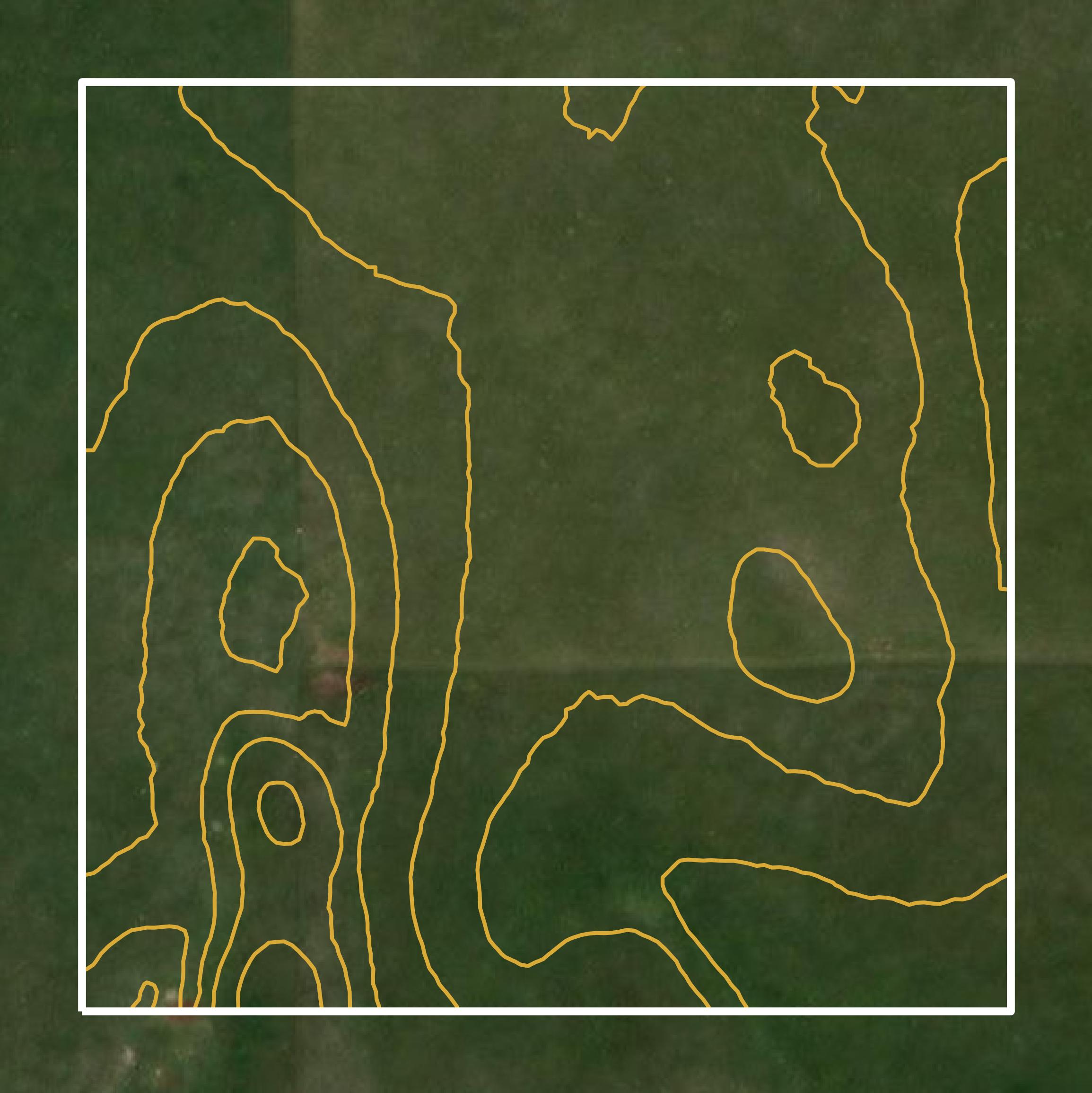 This image shows a contour map in Madison County created using GIS data in Equator.