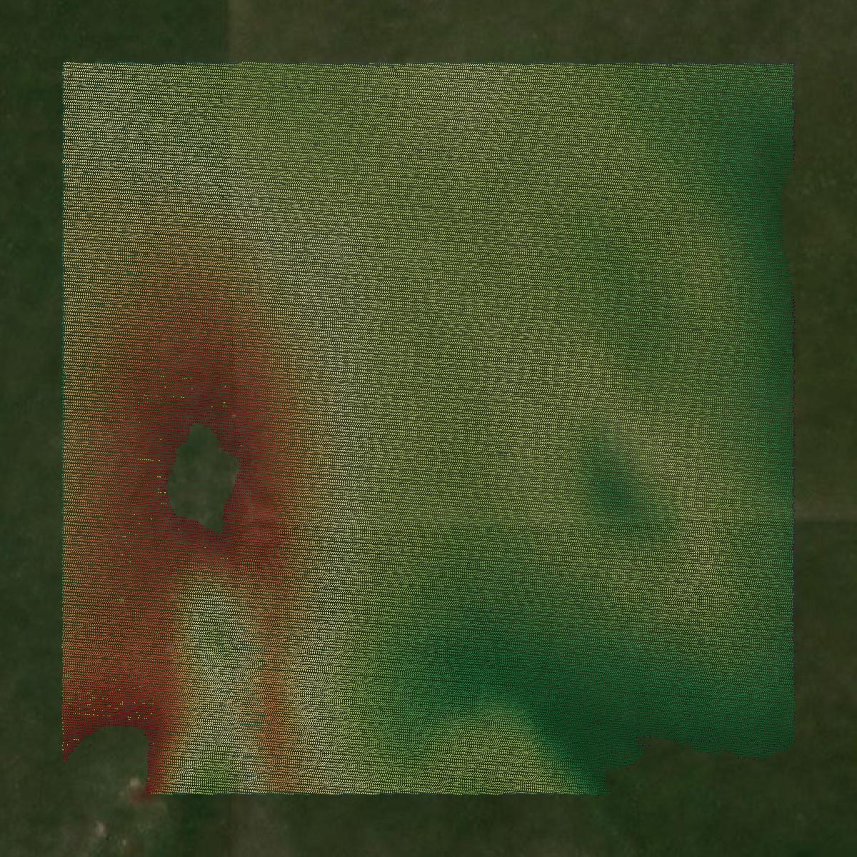 This image shows a LiDAR point cloud in Madison County created using GIS data in Equator.