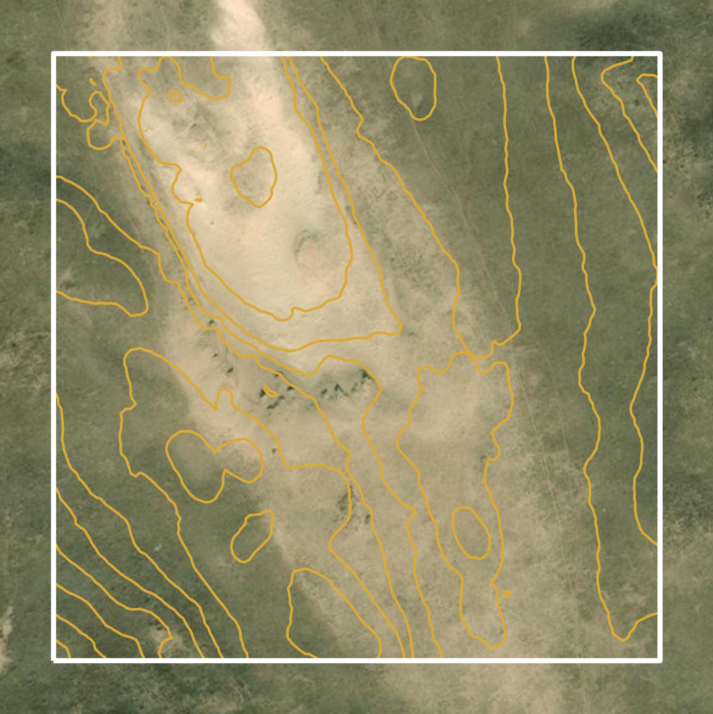 This image shows a contour map in McPherson County created using GIS data in Equator.