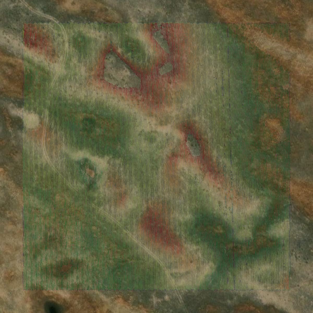 This image shows a LiDAR point cloud in Morrill County created using GIS data in Equator.
