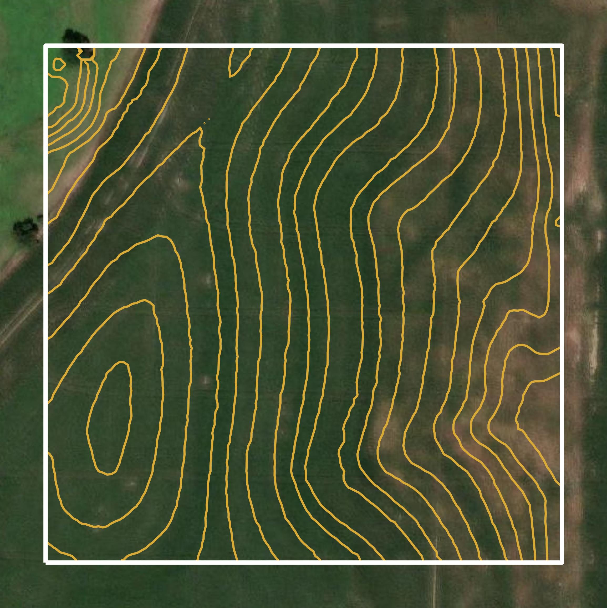 This image shows a contour map in Nance County created using GIS data in Equator.