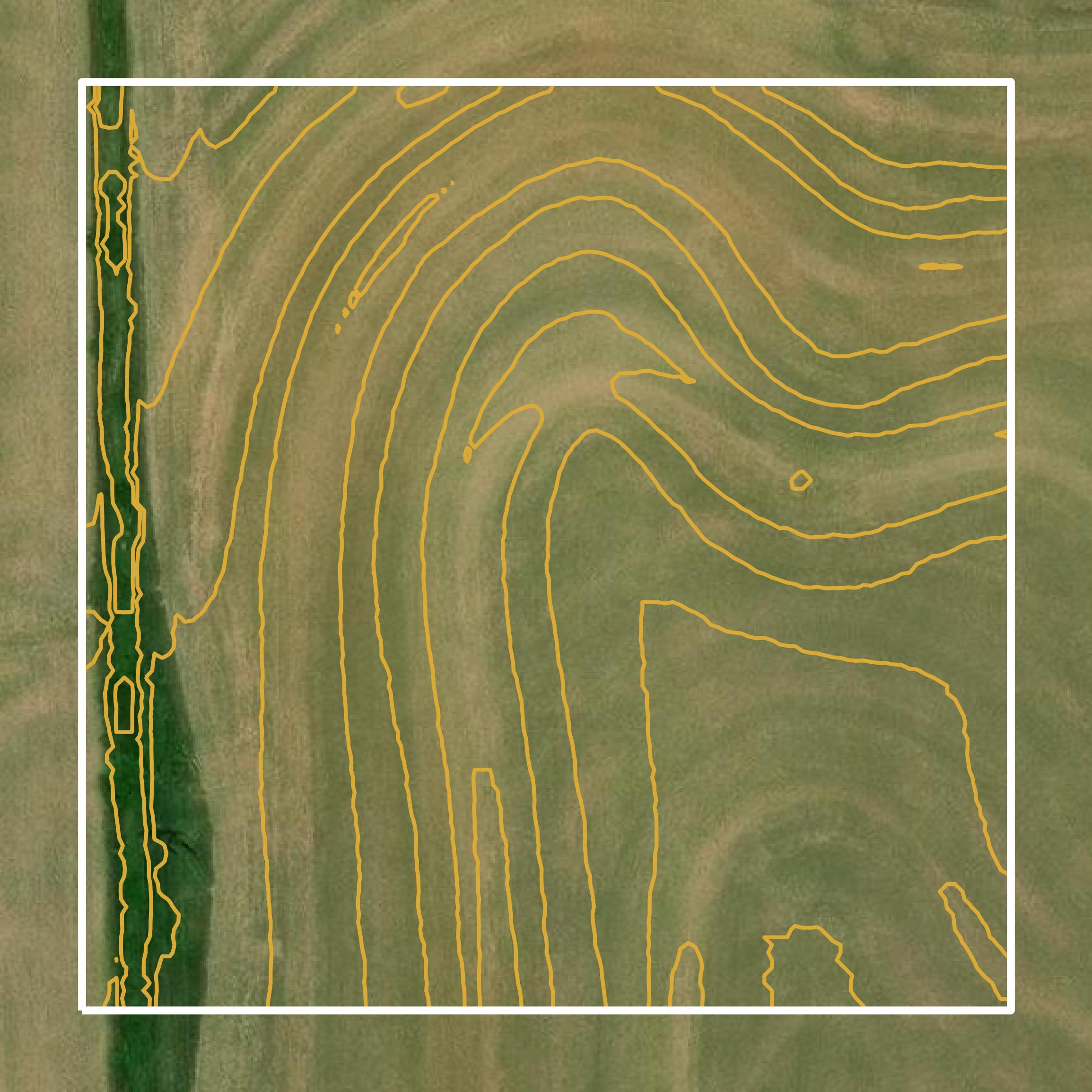 This image shows a contour map in Nemaha County created using GIS data in Equator.