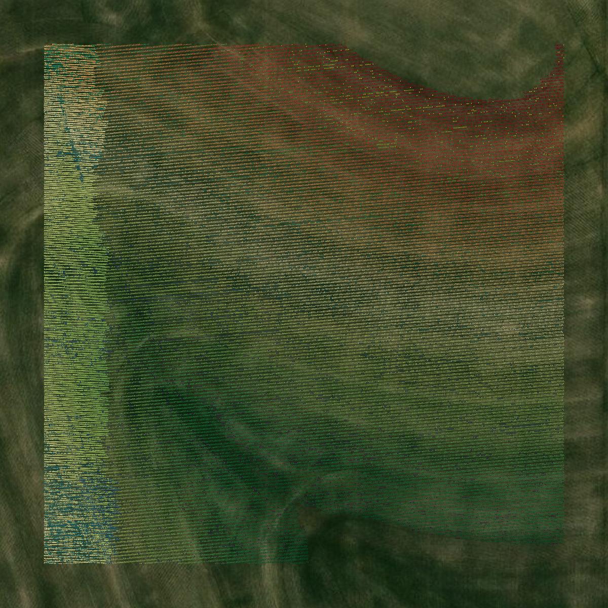 This image shows a LiDAR point cloud in Nemaha County created using GIS data in Equator.