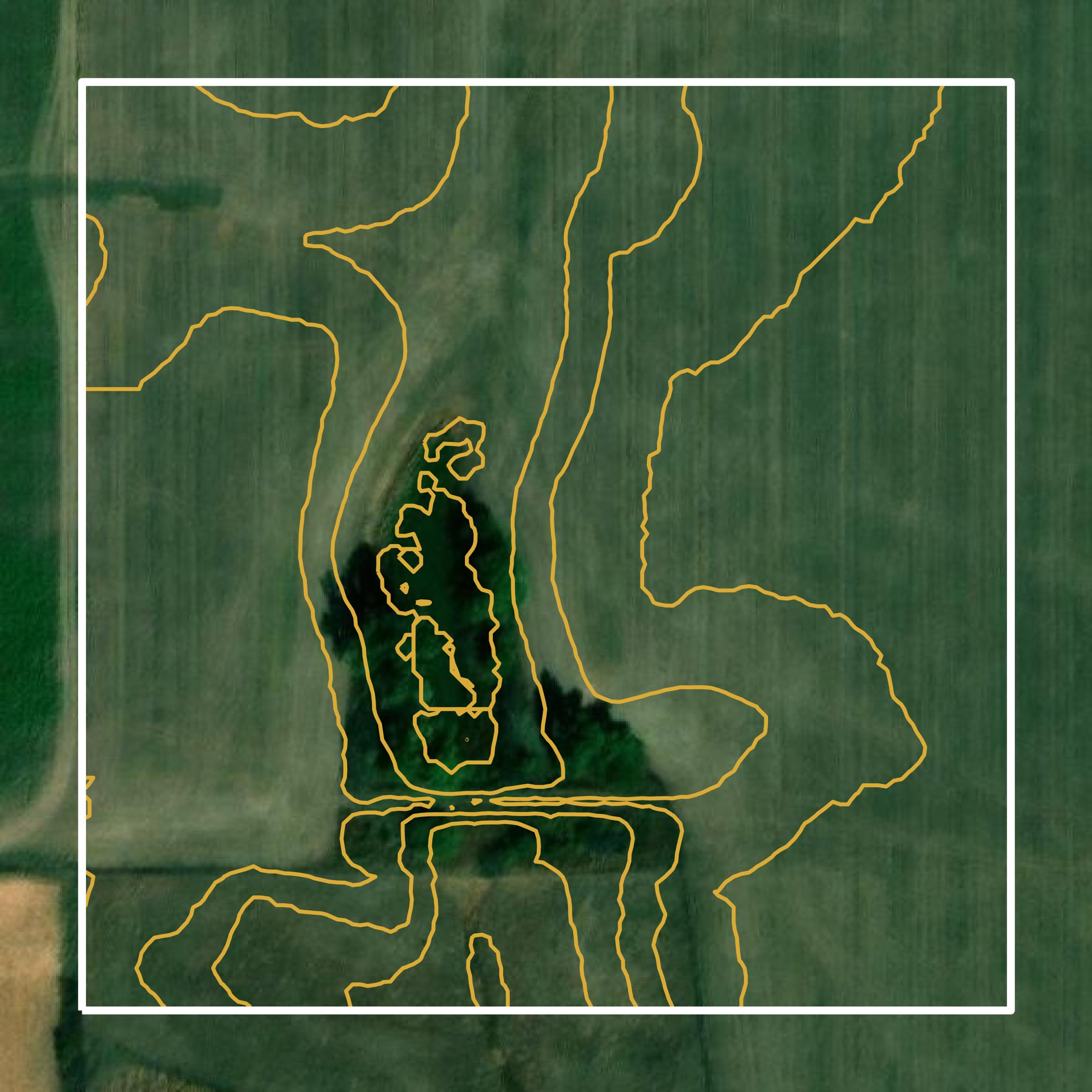 This image shows a contour map in Nuckolls County created using GIS data in Equator.