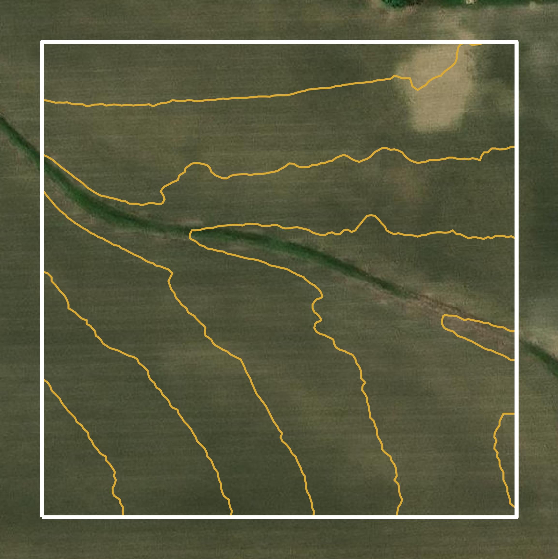 This image shows a contour map in Otoe County created using GIS data in Equator.