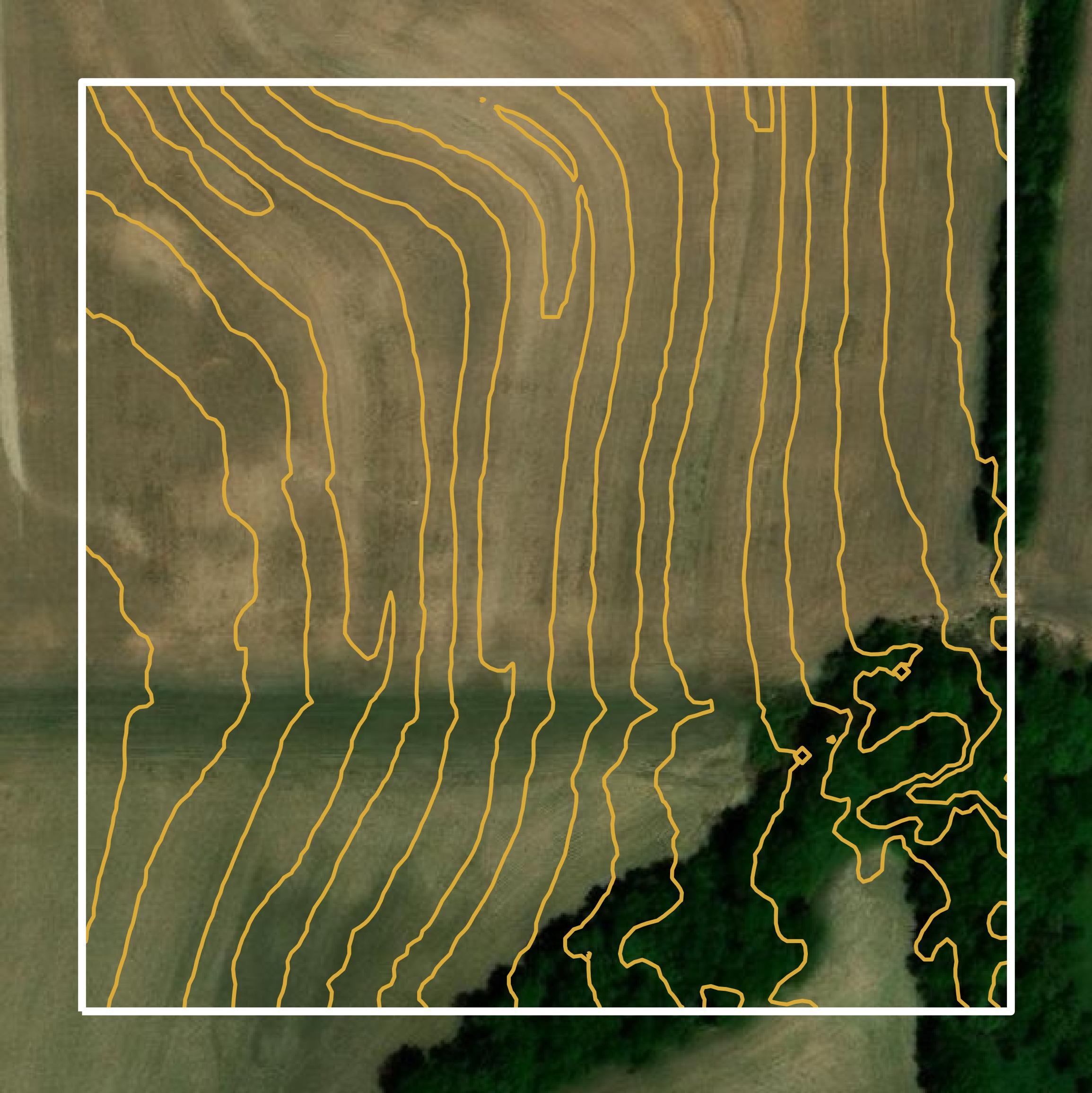 This image shows a contour map in Otoe County created using GIS data in Equator.