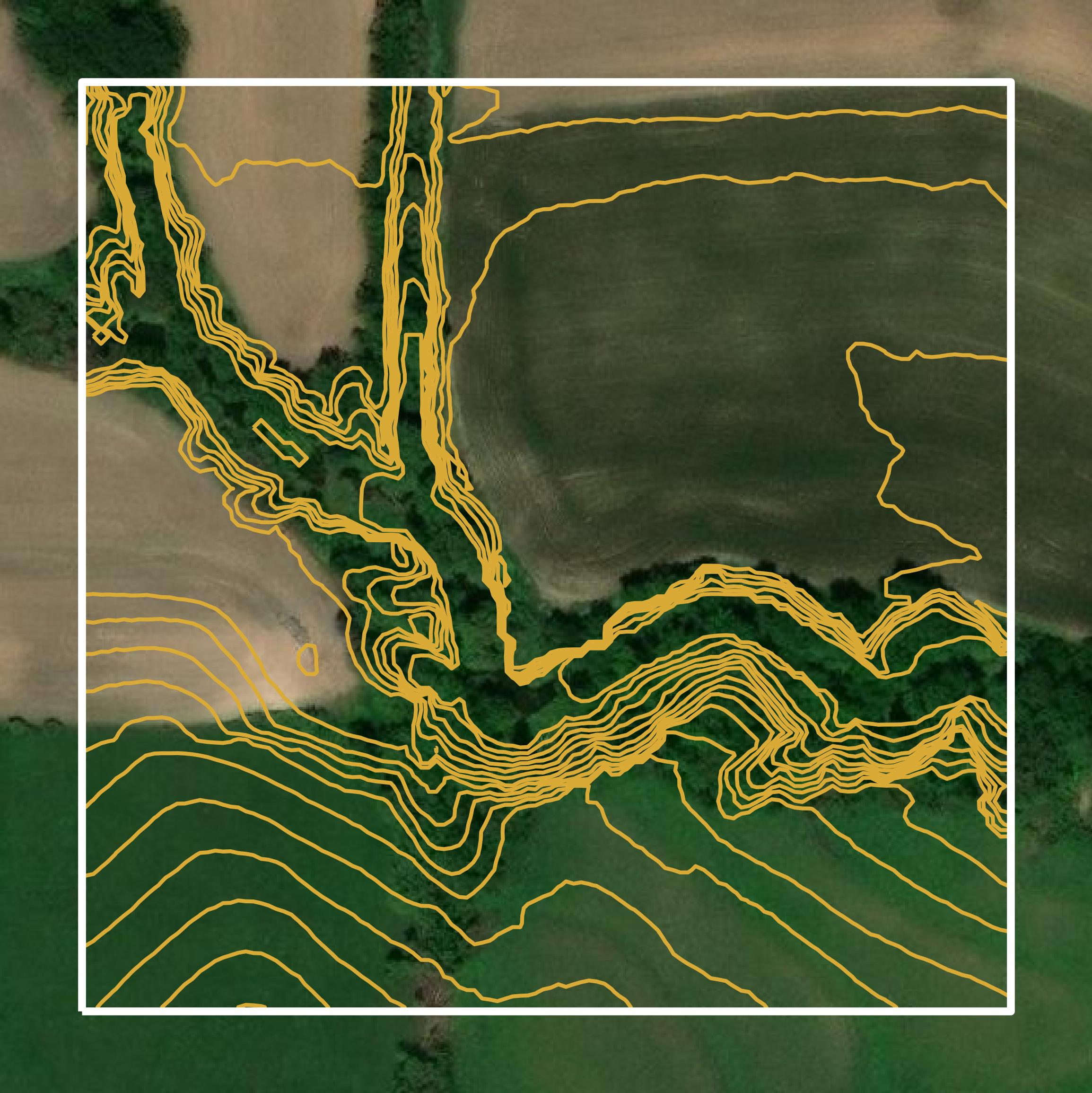 This image shows a contour map in Pawnee County created using GIS data in Equator.