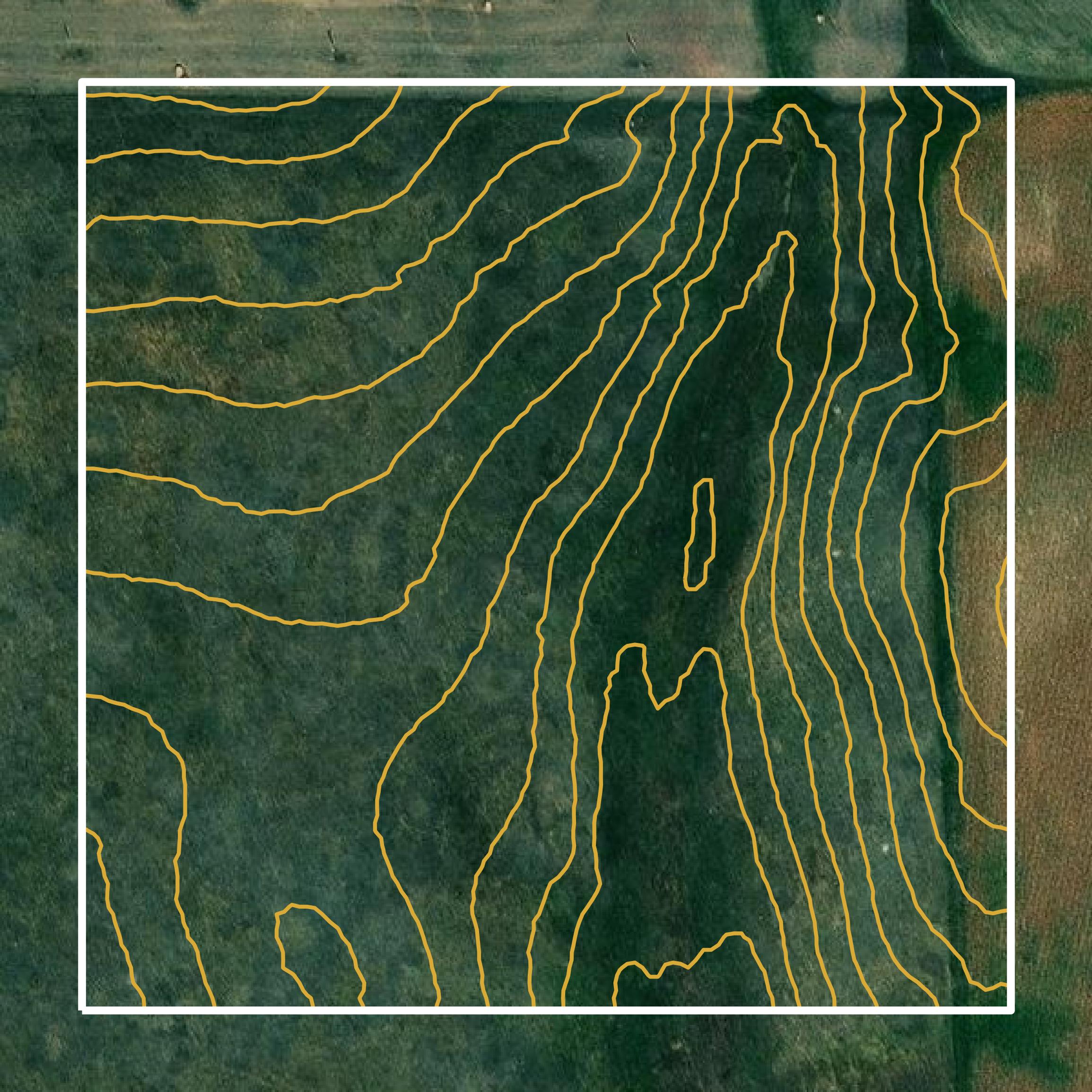 This image shows a contour map in Perkins County created using GIS data in Equator.