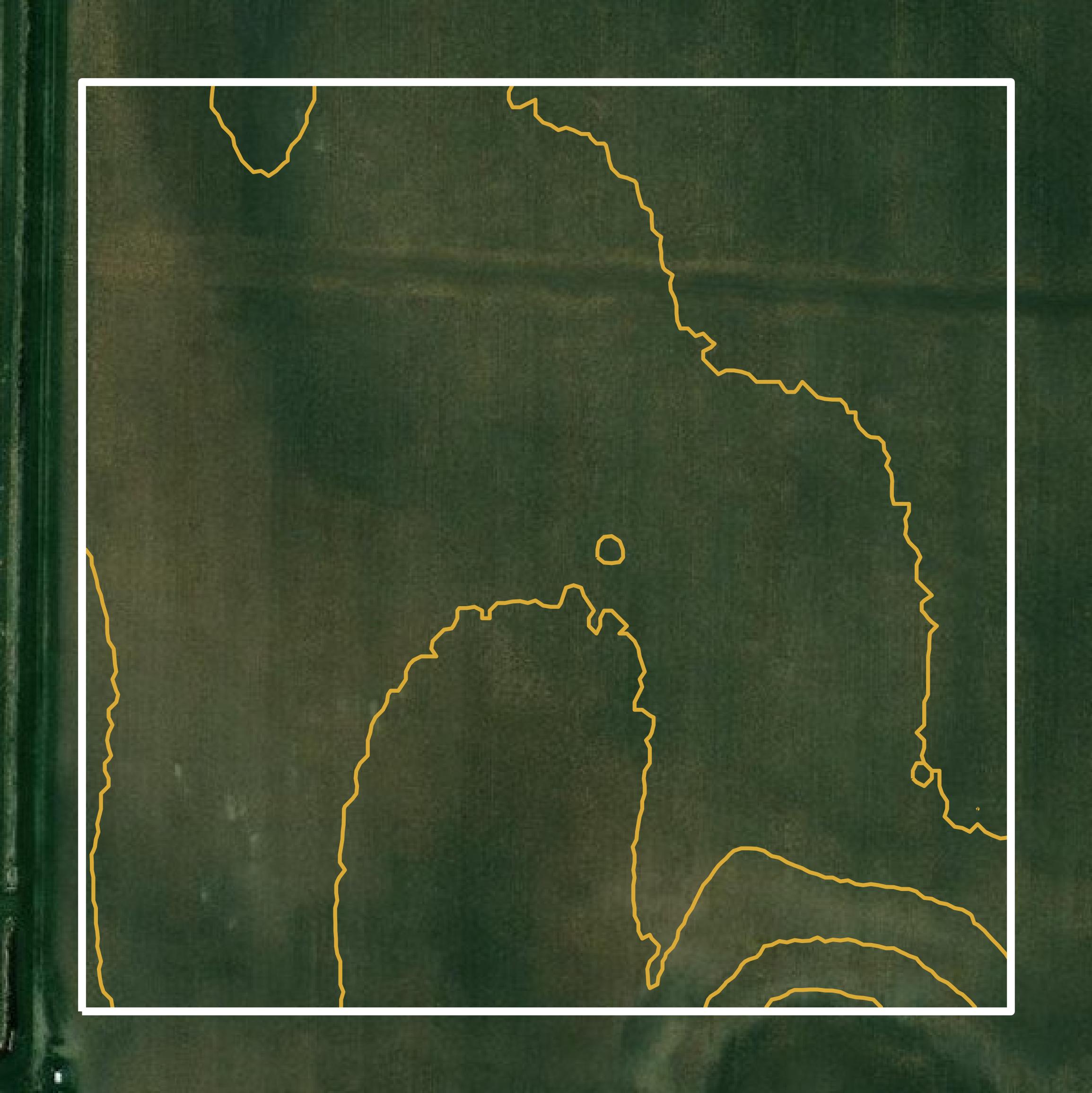 This image shows a contour map in Phelps County created using GIS data in Equator.